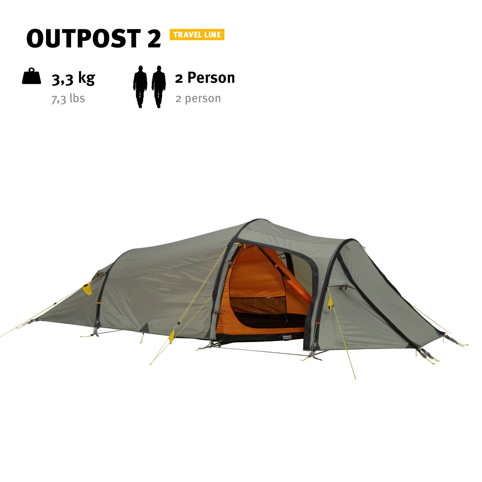 WECHSEL Tente de randonnée Outpost 2 personnes Tente de camping pour vélo avec tunnel Tente de bivouac 3,3 kg