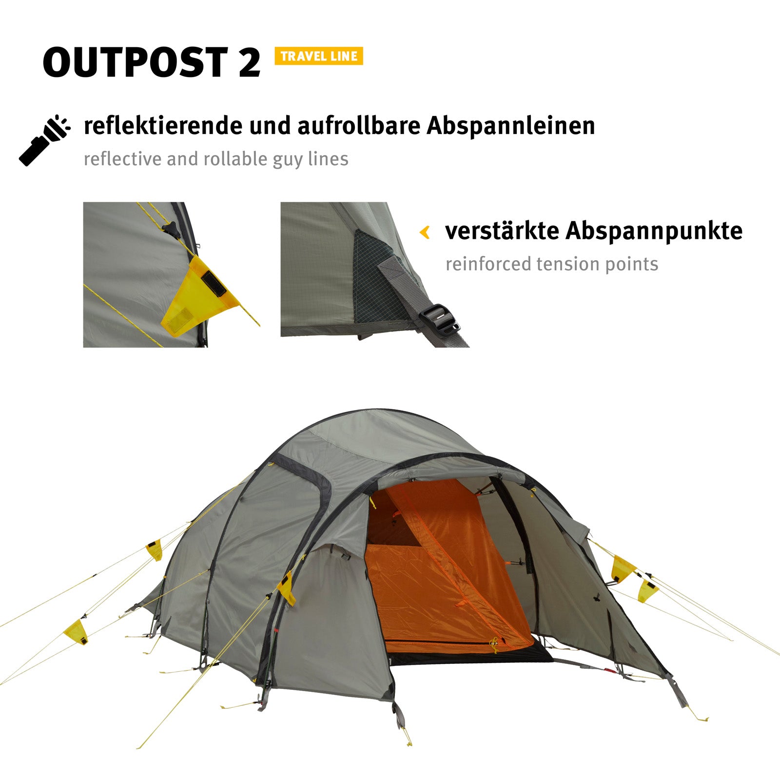WECHSEL Tente de randonnée Outpost 2 personnes Tente de camping pour vélo avec tunnel Tente de bivouac 3,3 kg