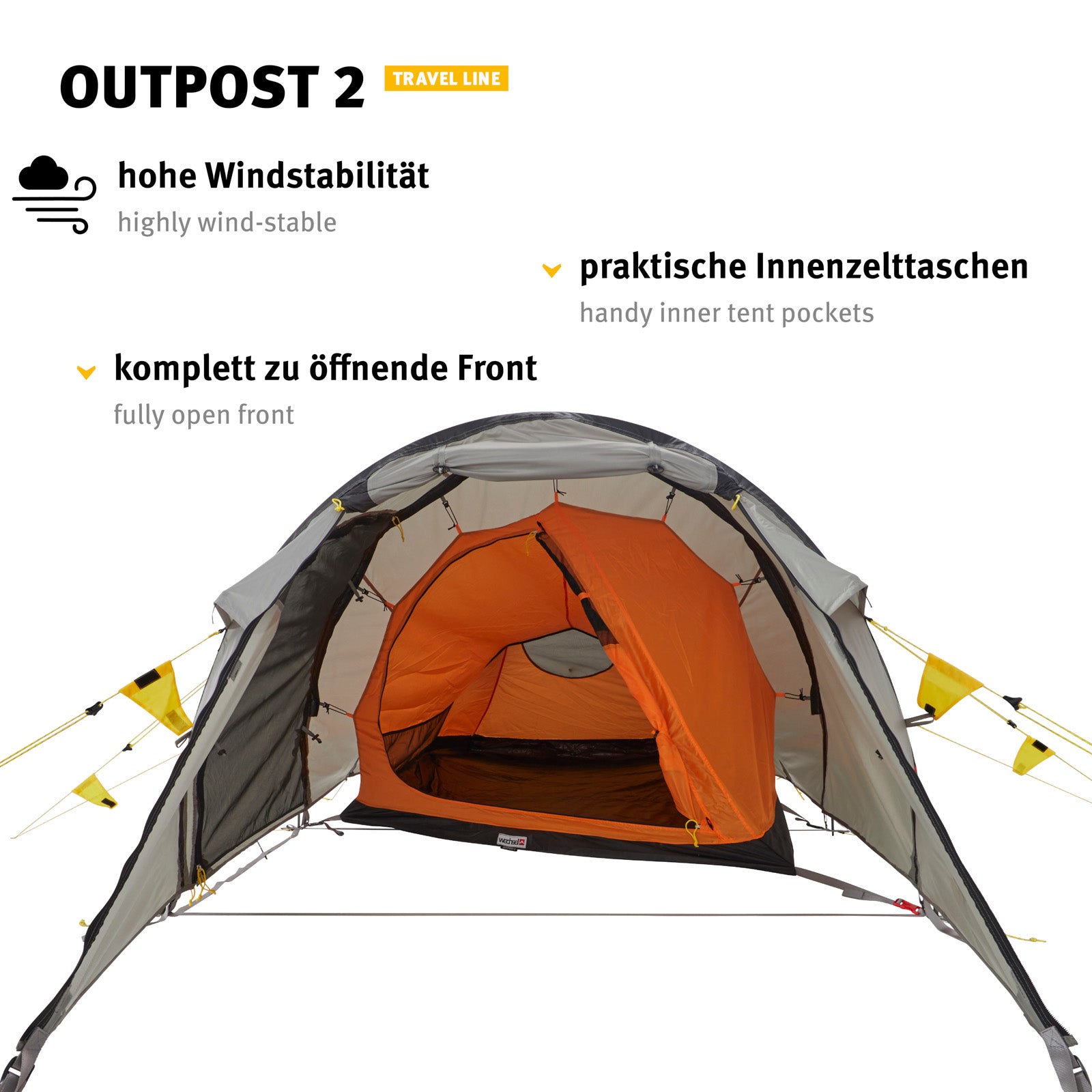 WECHSEL Tente de randonnée Outpost 2 personnes Tente de camping pour vélo avec tunnel Tente de bivouac 3,3 kg