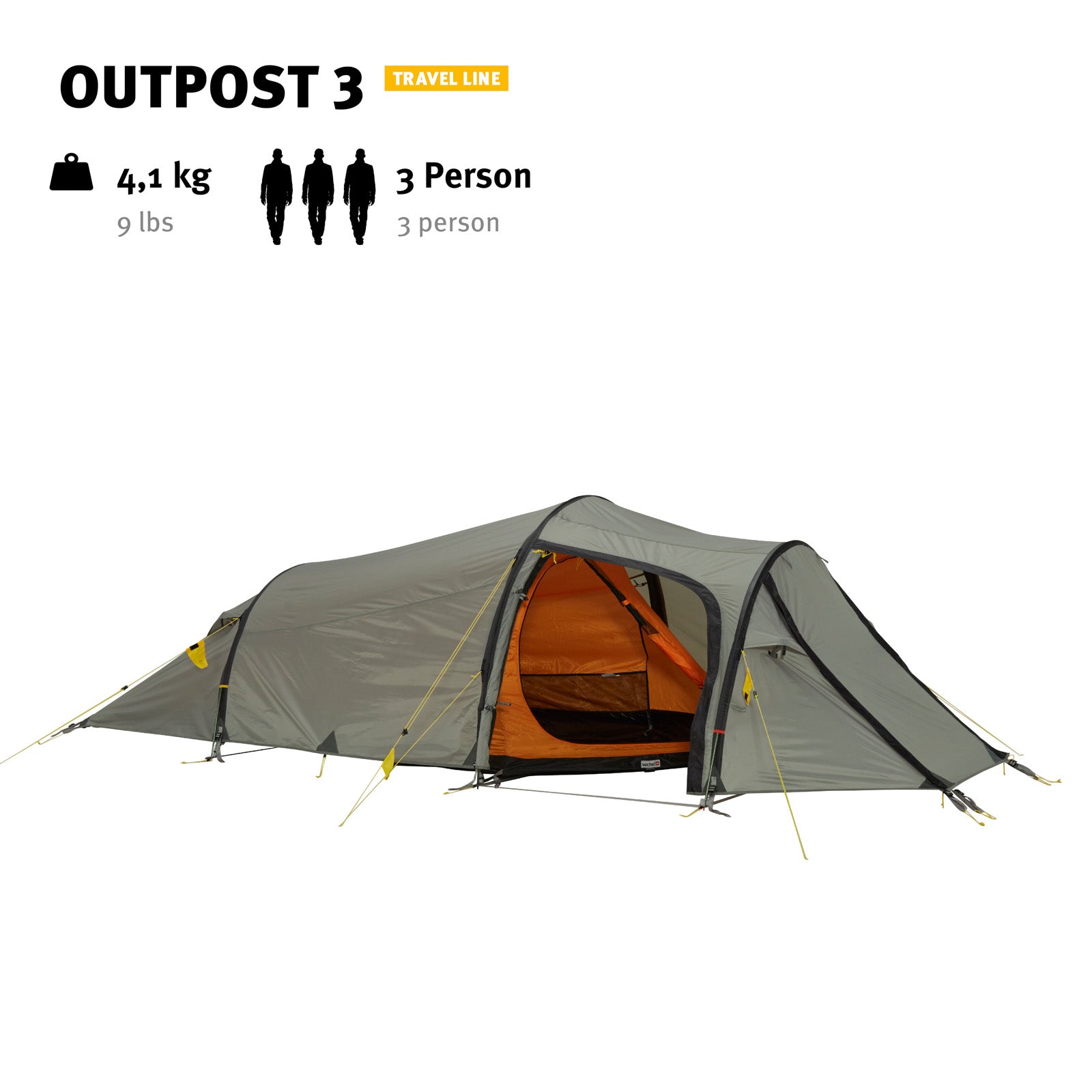 Tente tunnel WECHSEL Outpost 3 personnes camping vélo tente familiale 4,1 kg