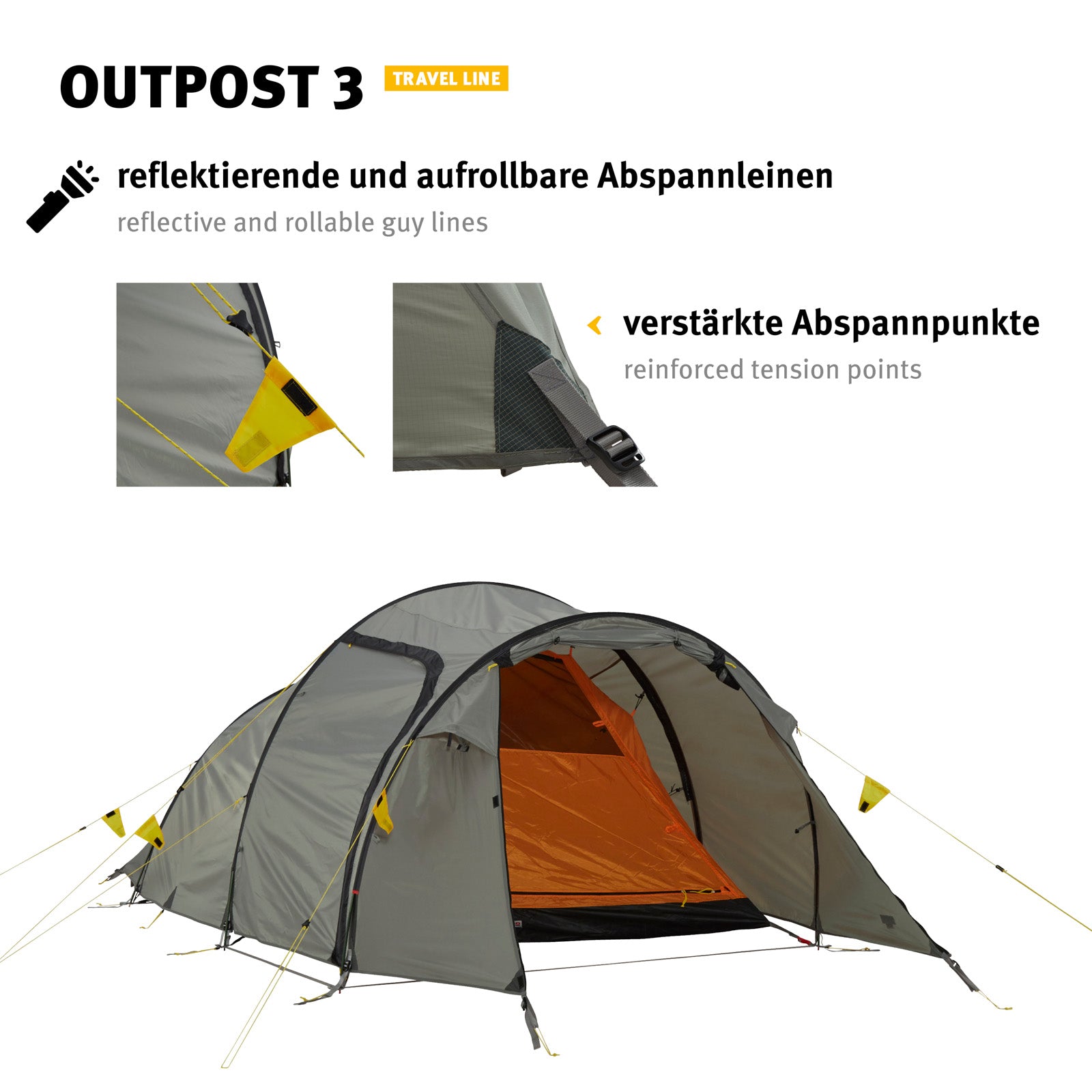 WECHSEL Tunnelzelt Outpost 3 Personen Camping Bike Fahrrad Familien Zelt 4,1 kg