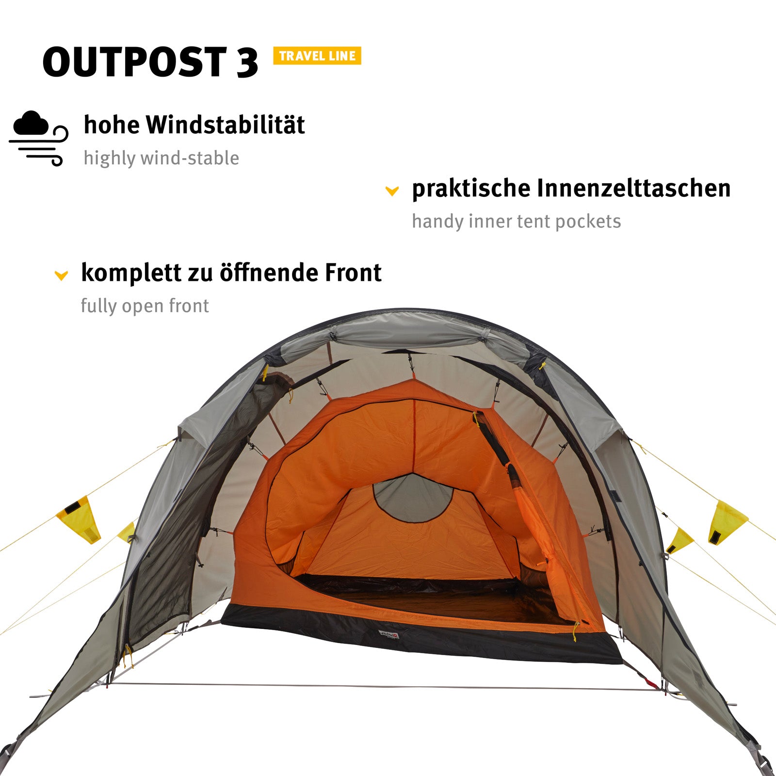 WECHSEL Tunnelzelt Outpost 3 Personen Camping Bike Fahrrad Familien Zelt 4,1 kg