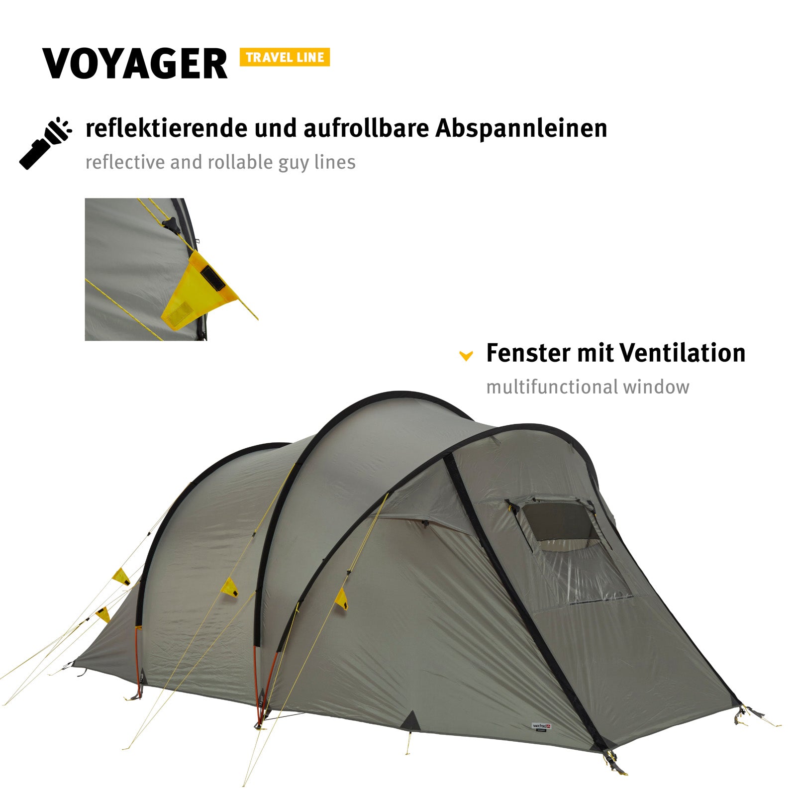 WECHSEL Voyager tunnel tent 4 person camping tent family tent aluminum light 6.4 kg