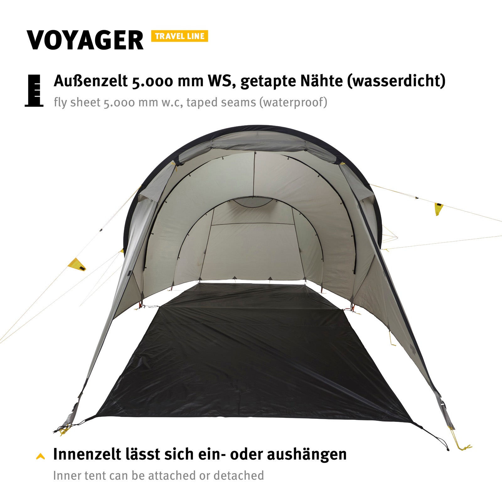 WECHSEL Voyager tunnel tent 4 person camping tent family tent aluminum light 6.4 kg