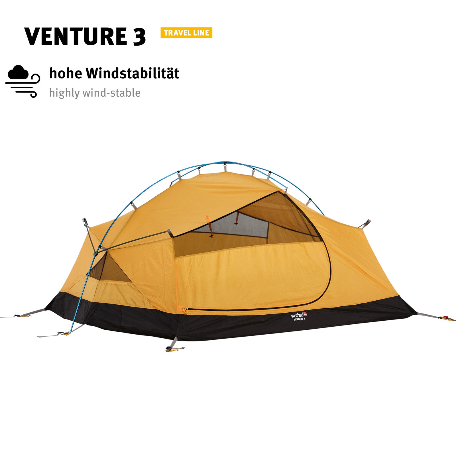 WECHSEL Trekkingzelt Venture 3 Personen Camping Fahrrad Kuppel Zelt Biwak 3,14kg