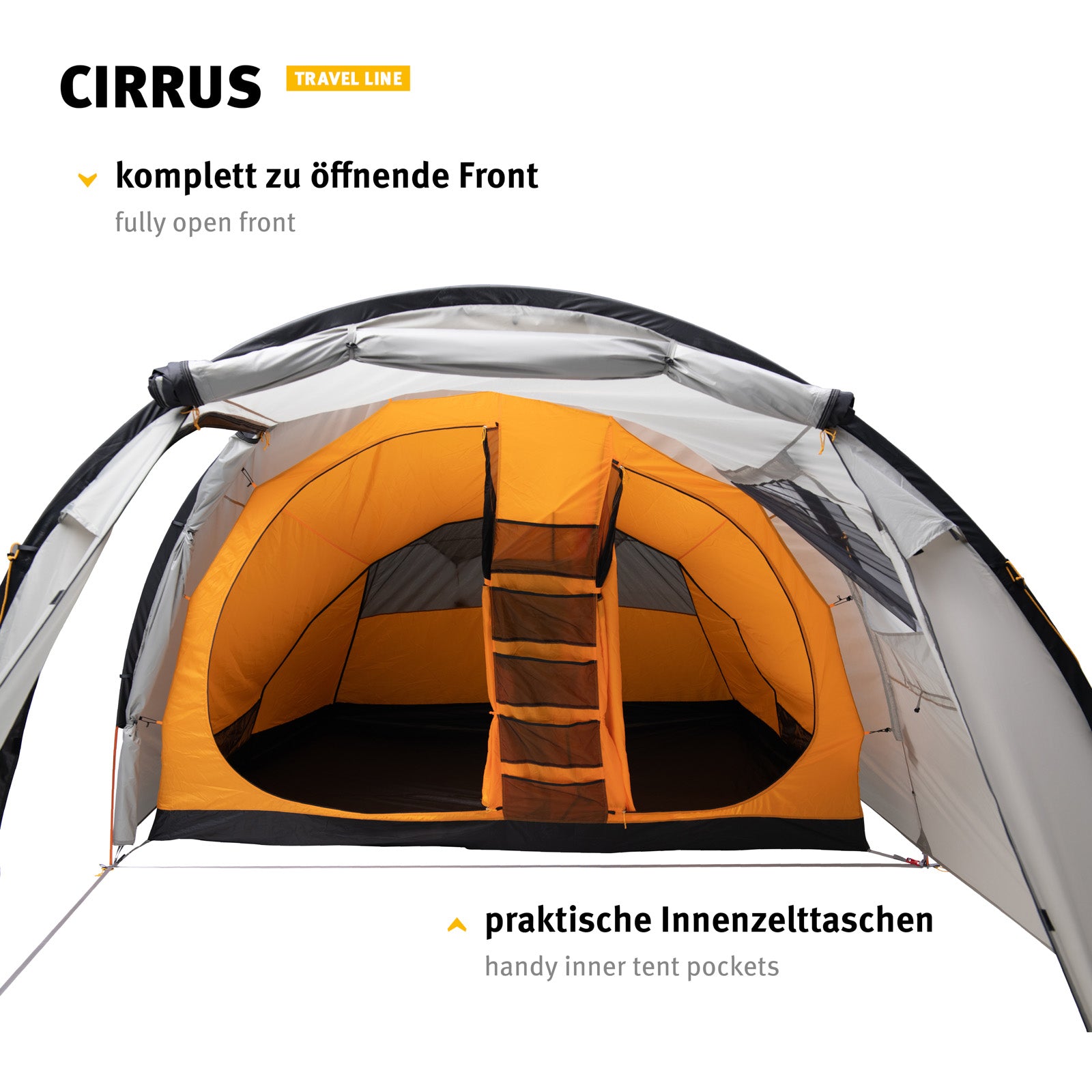 Tente tunnel WECHSEL Cirrus 4-6 personnes tente de camping tente familiale grand vestibule aluminium