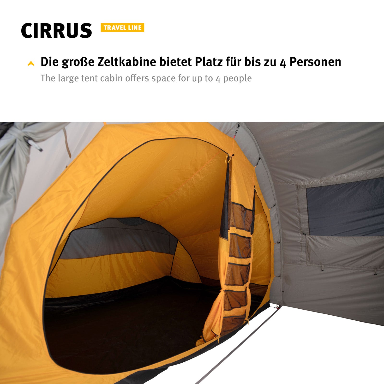 Tente tunnel WECHSEL Cirrus 4-6 personnes tente de camping tente familiale grand vestibule aluminium