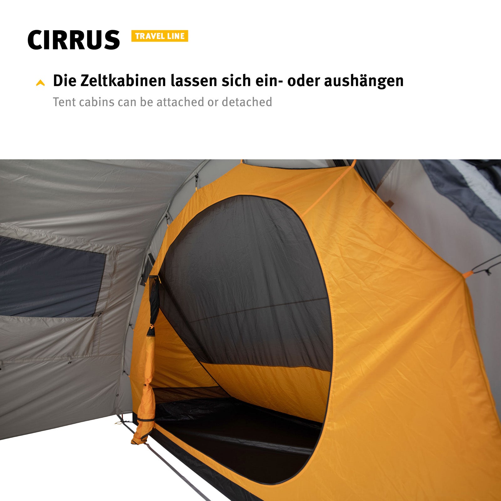 Tente tunnel WECHSEL Cirrus 4-6 personnes tente de camping tente familiale grand vestibule aluminium