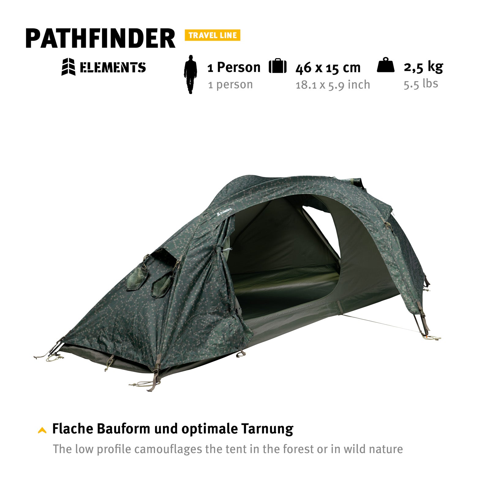 WECHSEL Trekkingzelt Pathfinder Elements 1 Personen Geodät Biwak Zelt Alu 2,5 kg