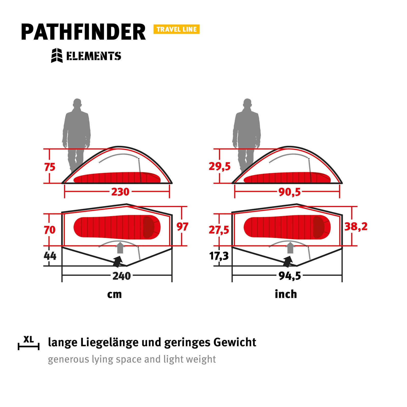 WECHSEL Trekking tent Pathfinder Elements 1 person geodesic bivouac tent aluminum 2.5 kg