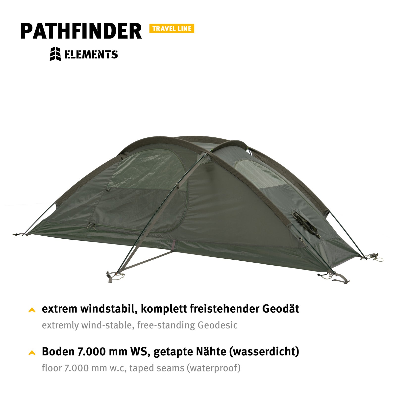 WECHSEL Trekkingtent Pathfinder Elements 1-persoons geodetische bivaktent aluminium 2,5 kg