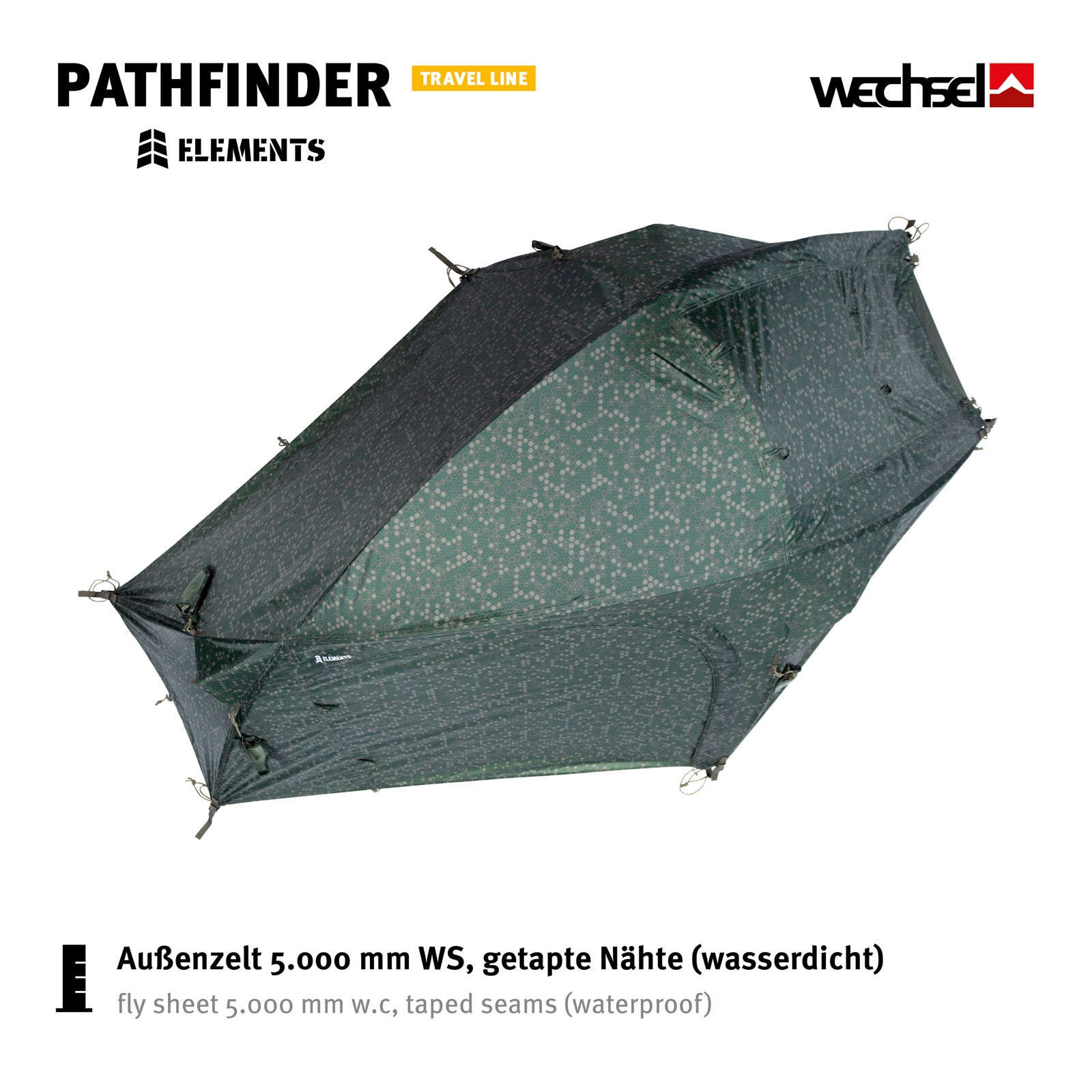 WECHSEL Trekkingtent Pathfinder Elements 1-persoons geodetische bivaktent aluminium 2,5 kg
