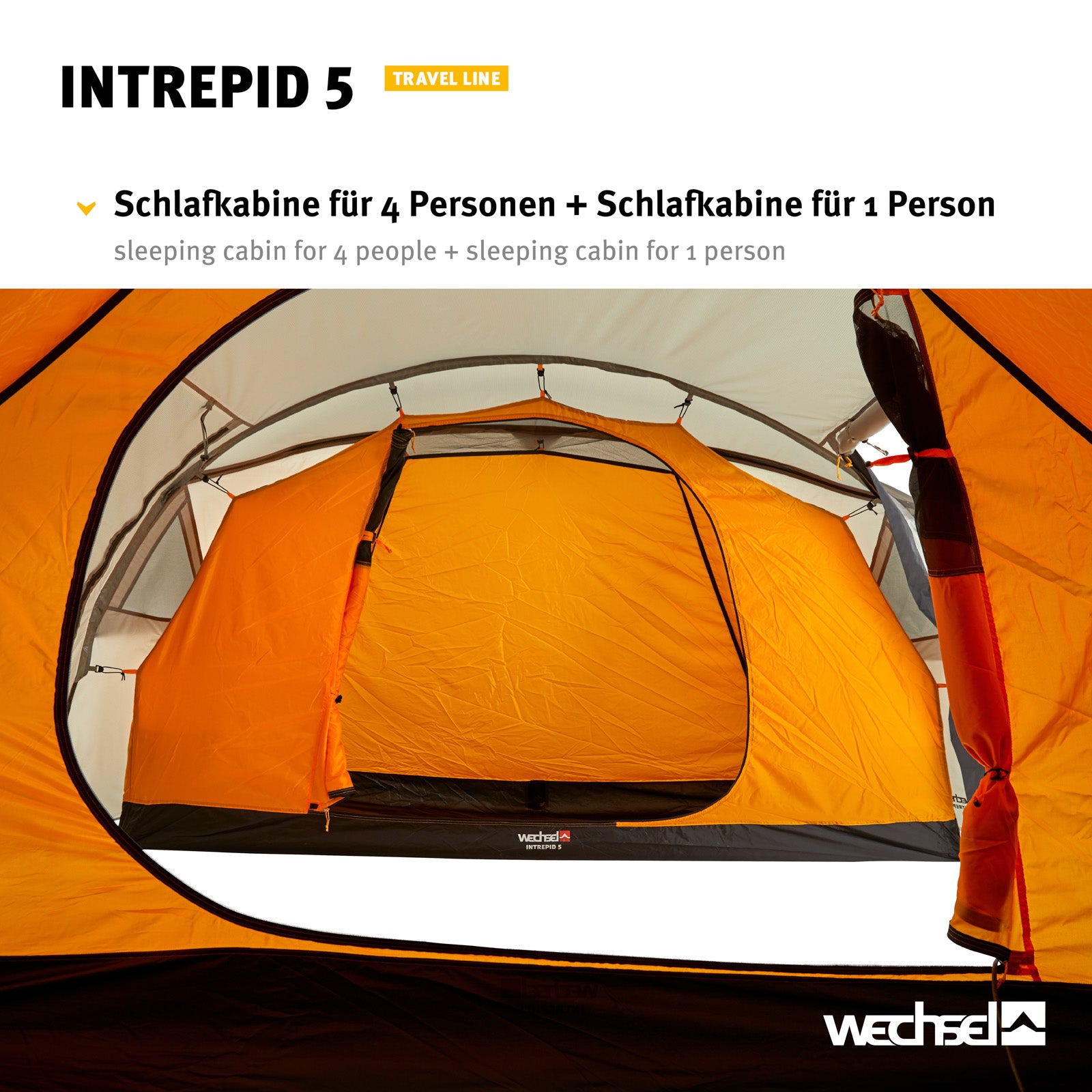 Tente tunnel WECHSEL Intrepid 5 personnes - Tente de camping familiale en aluminium - Légère : 5,9 kg