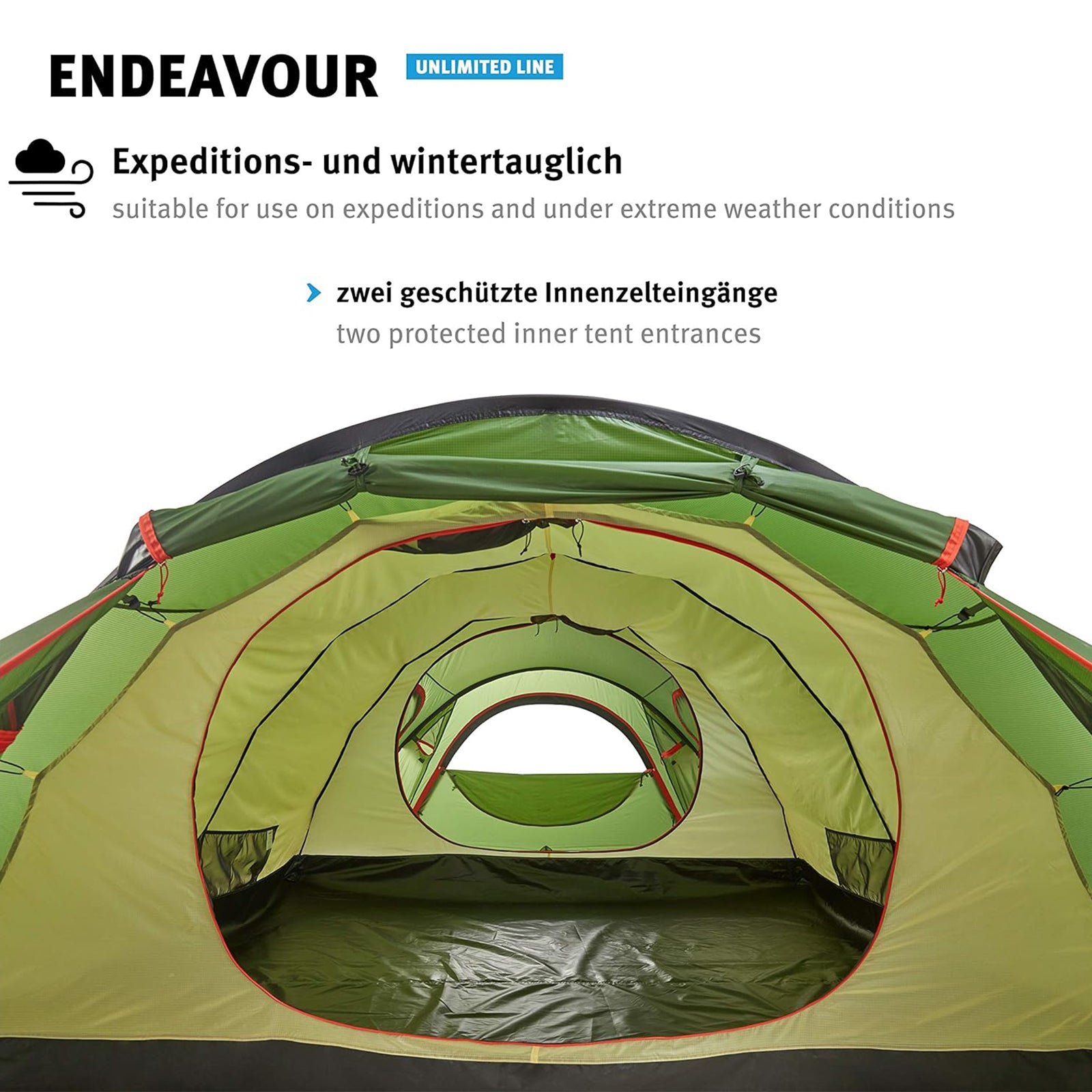 WECHSEL Trekkingzelt Endeavour 3-4 Personen Camping Motorrad Tunnel Zelt 5,4 kg