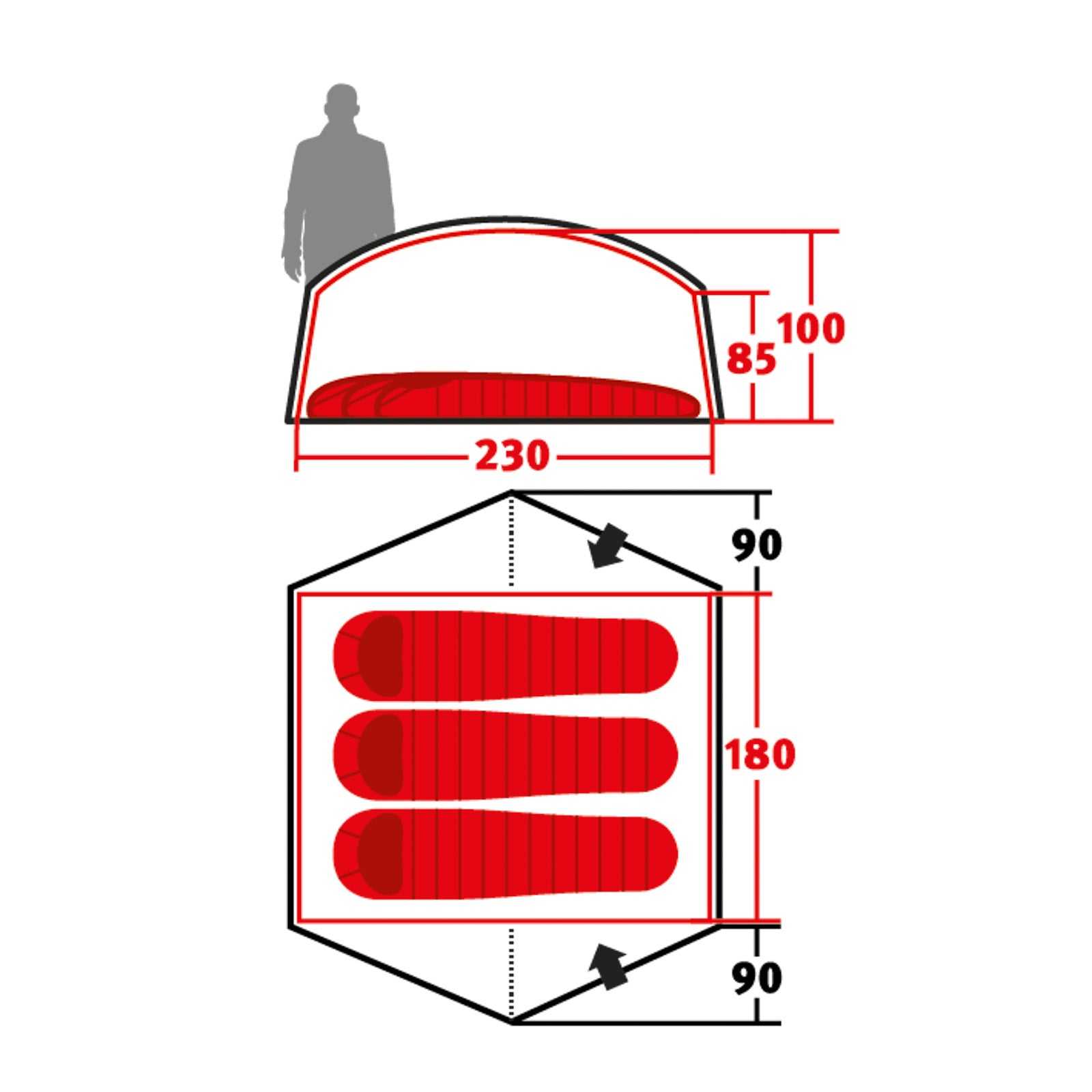 WECHSEL Trekking tent Exogen 3 people geodesic camping bicycle bivouac tent 2.5 kg