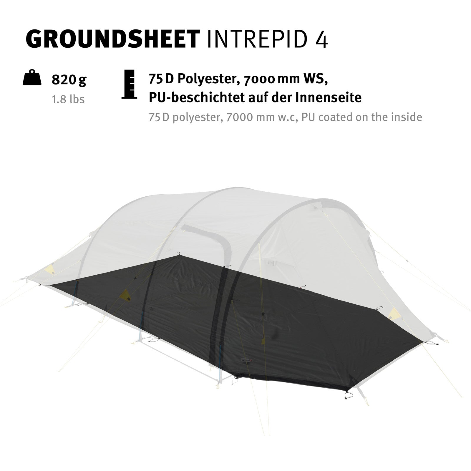 WECHSEL Groundsheet Für Intrepid 4 Zusätzlicher Zeltboden Camping Plane Passgenau