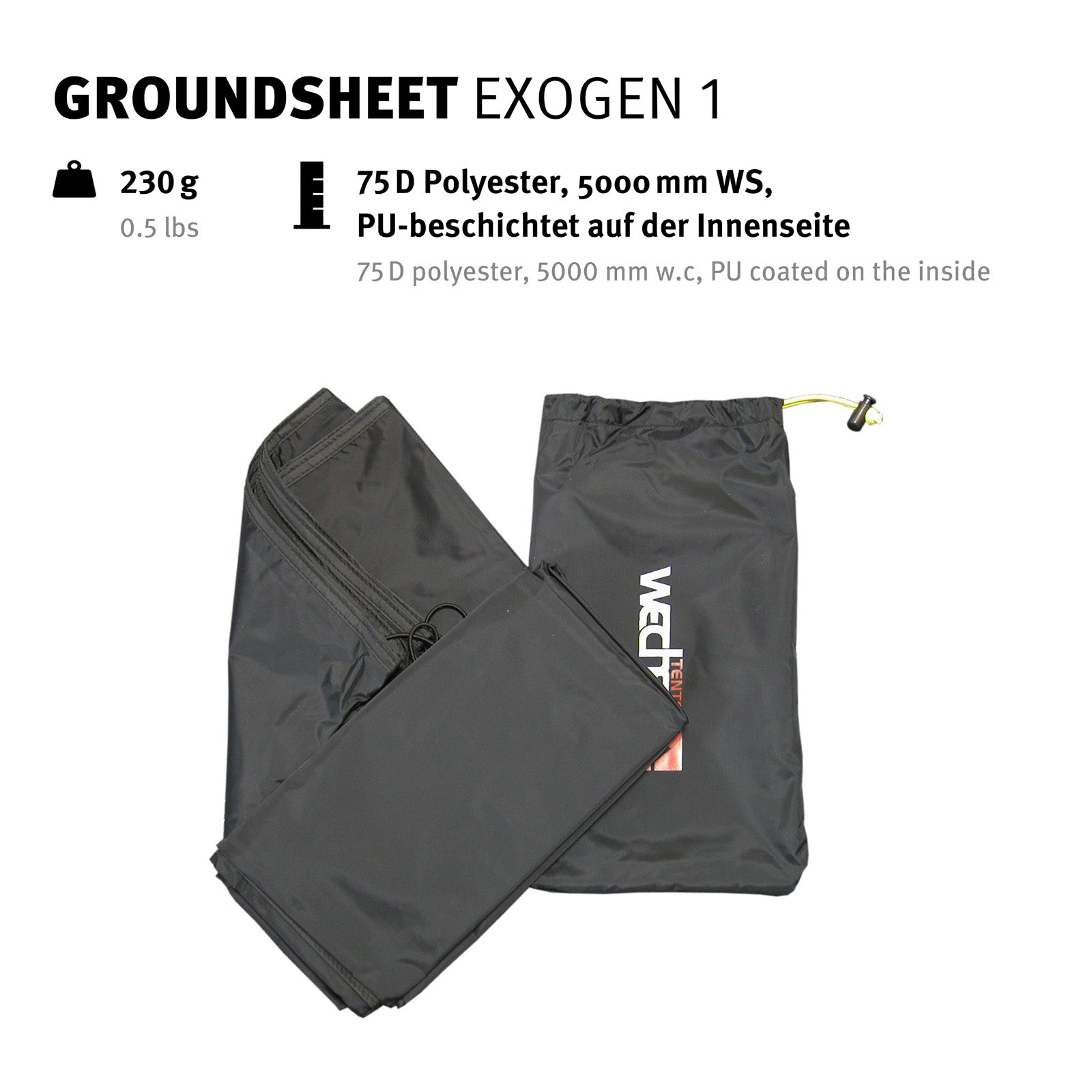 WECHSEL Groundsheet Für Exogen 1 Zusätzlicher Zeltboden Camping Plane Passgenau