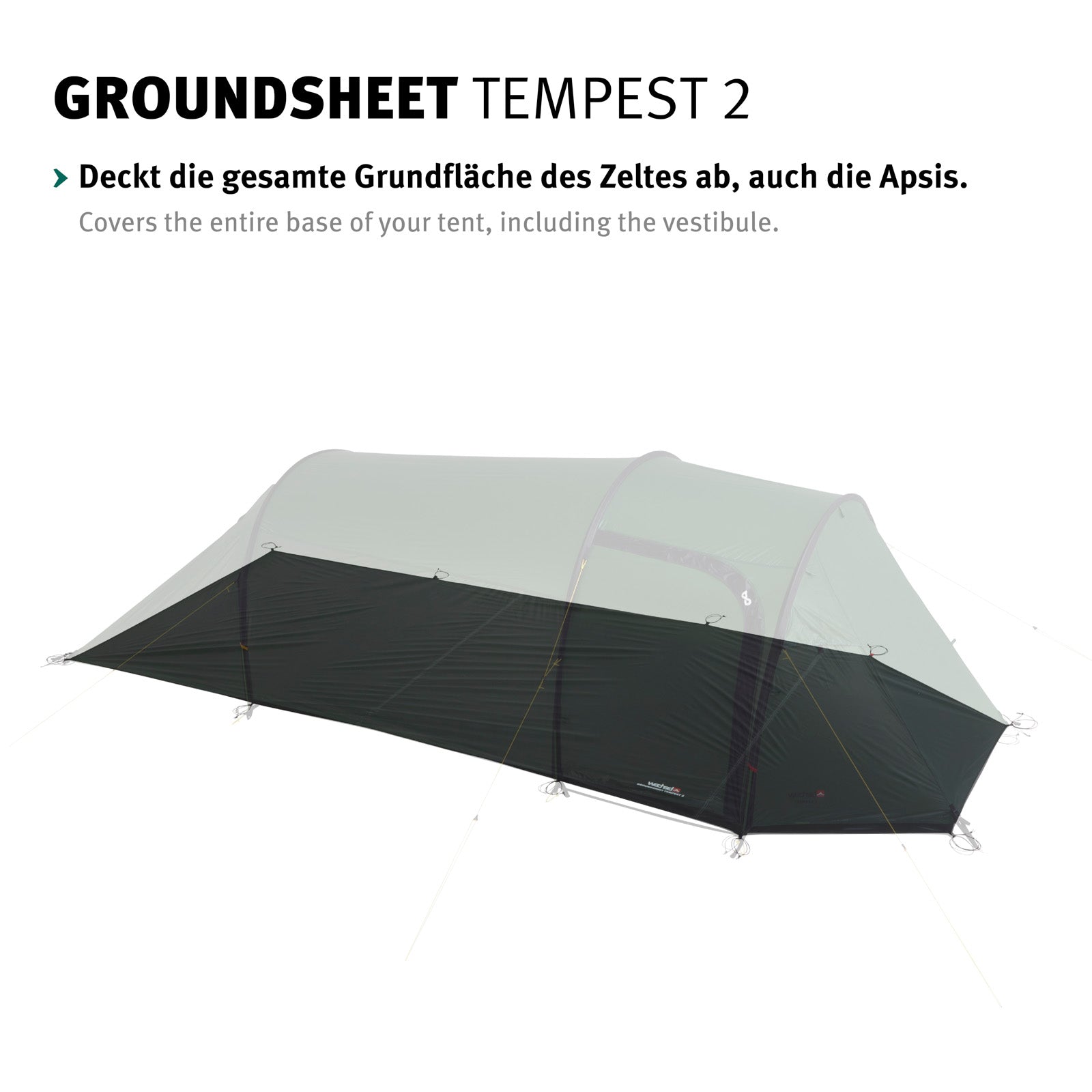 WECHSEL Groundsheet voor Tempest 2 Extra tentbodem Campingzeil Op maat