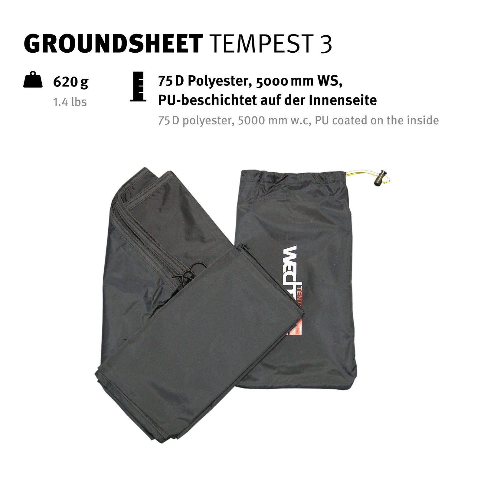 WECHSEL Groundsheet Für Tempest 3 Zusätzlicher Zeltboden Camping Plane Passgenau