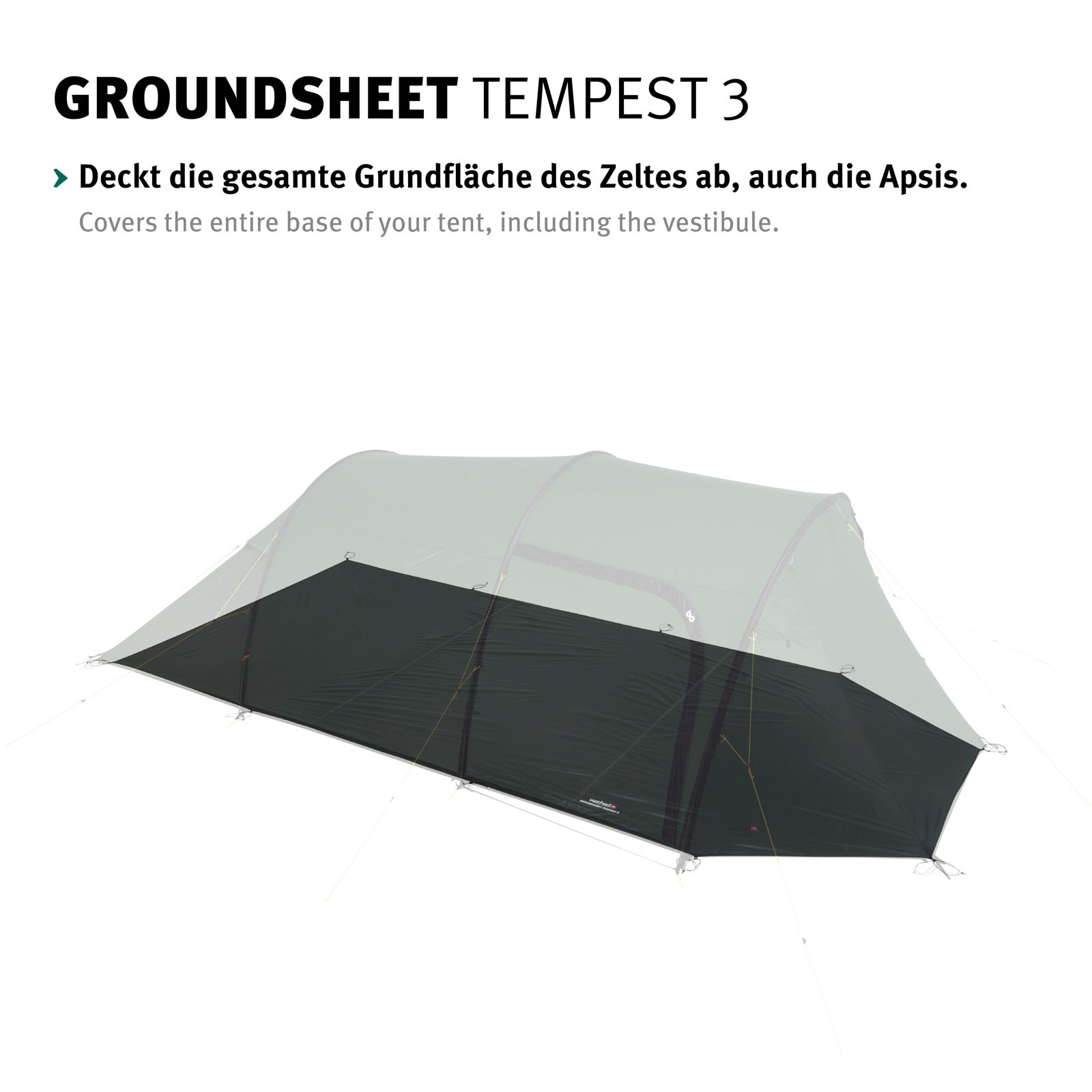 WECHSEL Groundsheet Für Tempest 3 Zusätzlicher Zeltboden Camping Plane Passgenau