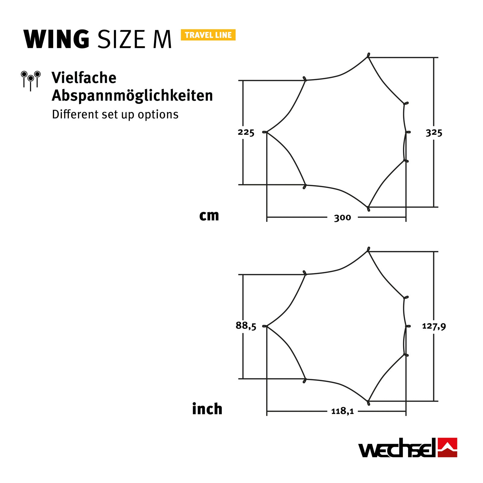 WECHSEL Tarp Wing M Camping Sunshade Front Tent Roof Tarpaulin Rain Cover Lightweight