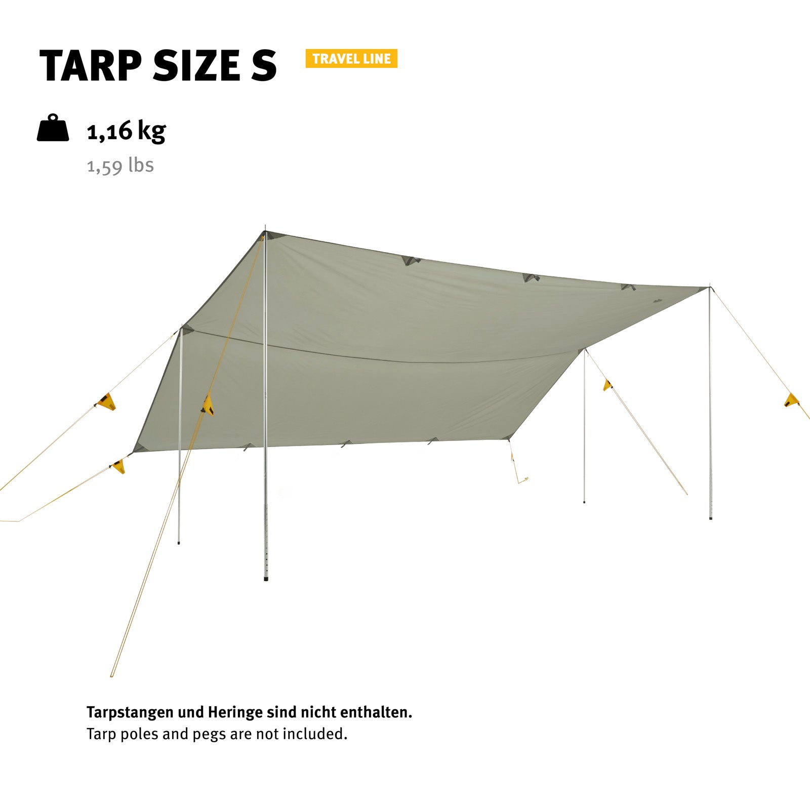 WECHSEL Tarp S Travel Line Camping Parasol Avant Tente Toit Bâche Protection Contre La Pluie