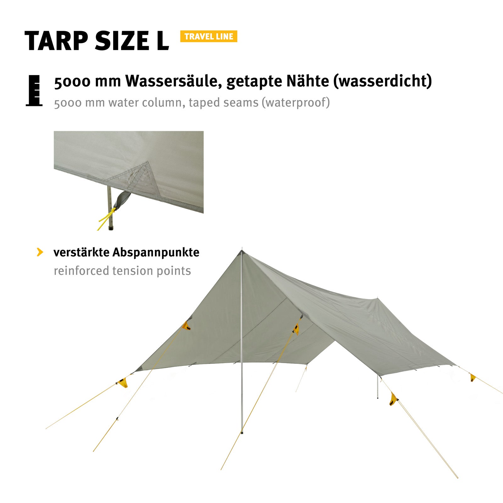 WECHSEL Tarp L Travel Line Camping Parasol Tente Avant Toit Bâche Protection Contre La Pluie