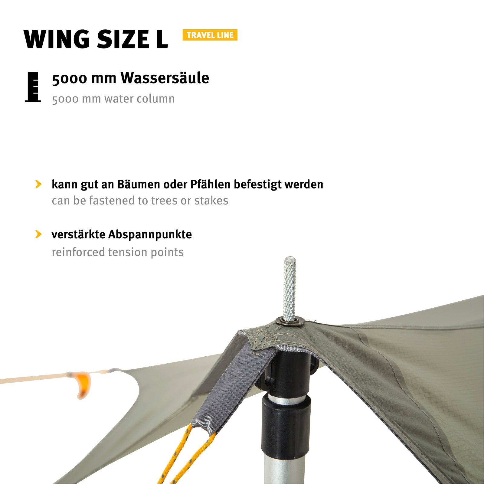 WECHSEL Tarp Wing L Camping Parasol Avant Tente Toit Bâche Housse de Pluie Légère