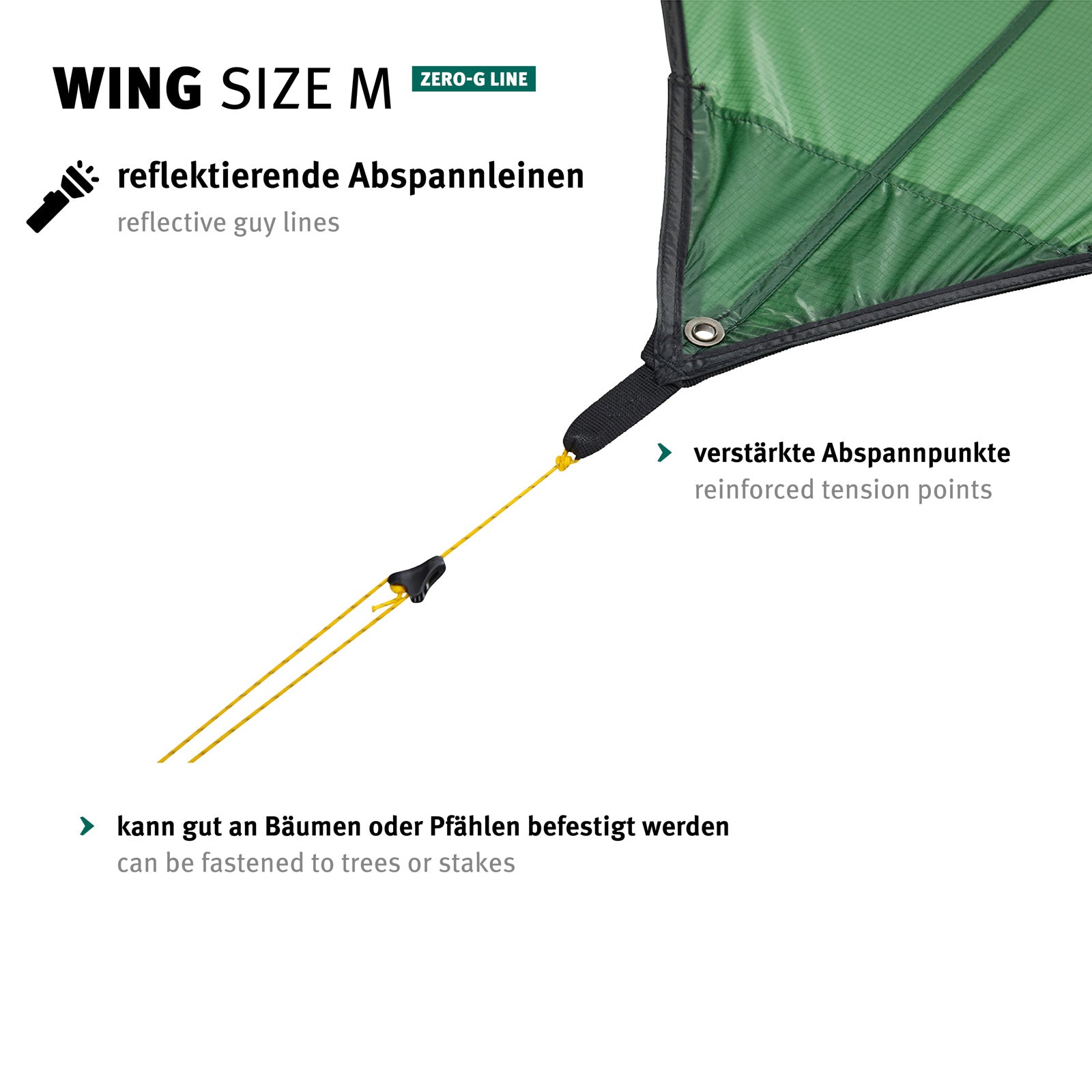 WECHSEL Tarp Wing M Zero-G : auvent de camping, bâche de protection contre la pluie à installer devant ta tente