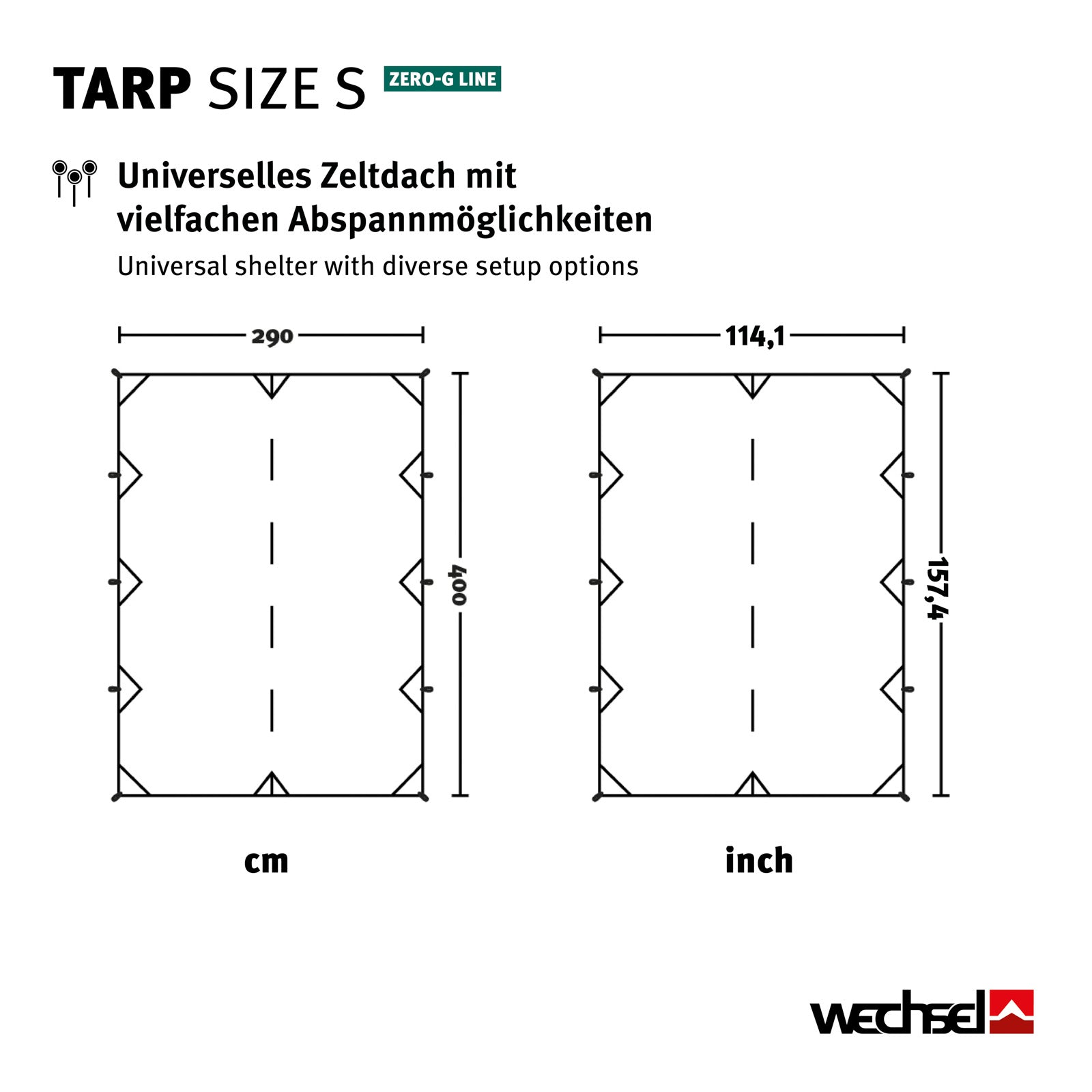 WECHSEL Tarp S Zero-G Camping Parasol Avant Tente Toit Bâche Housse de Pluie Nylon
