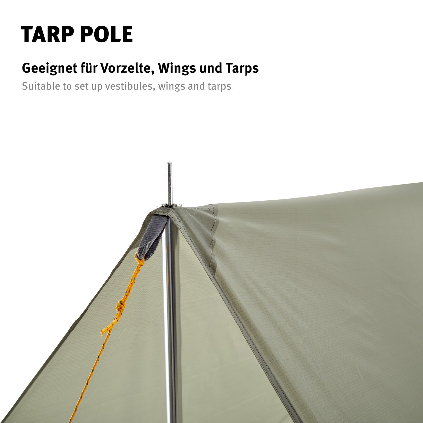 WECHSEL Zeltstange Tarp Pole Aufstellstange Sonnensegel Tarpstange Alu 155 cm