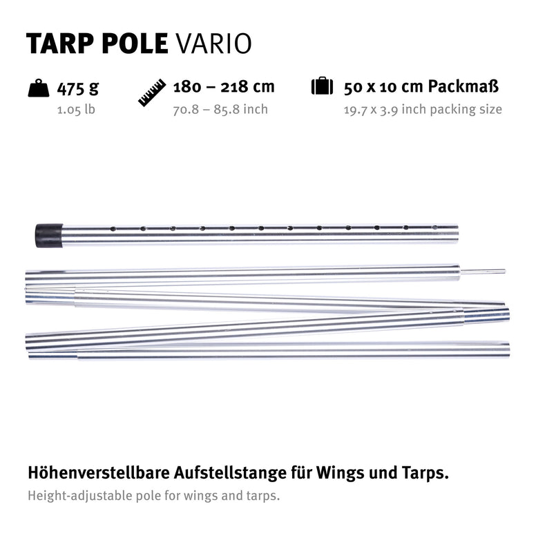 WECHSEL Teleskop Zeltstange Tarp Pole Vario Aufstellstange Sonnensegel Alu 218cm