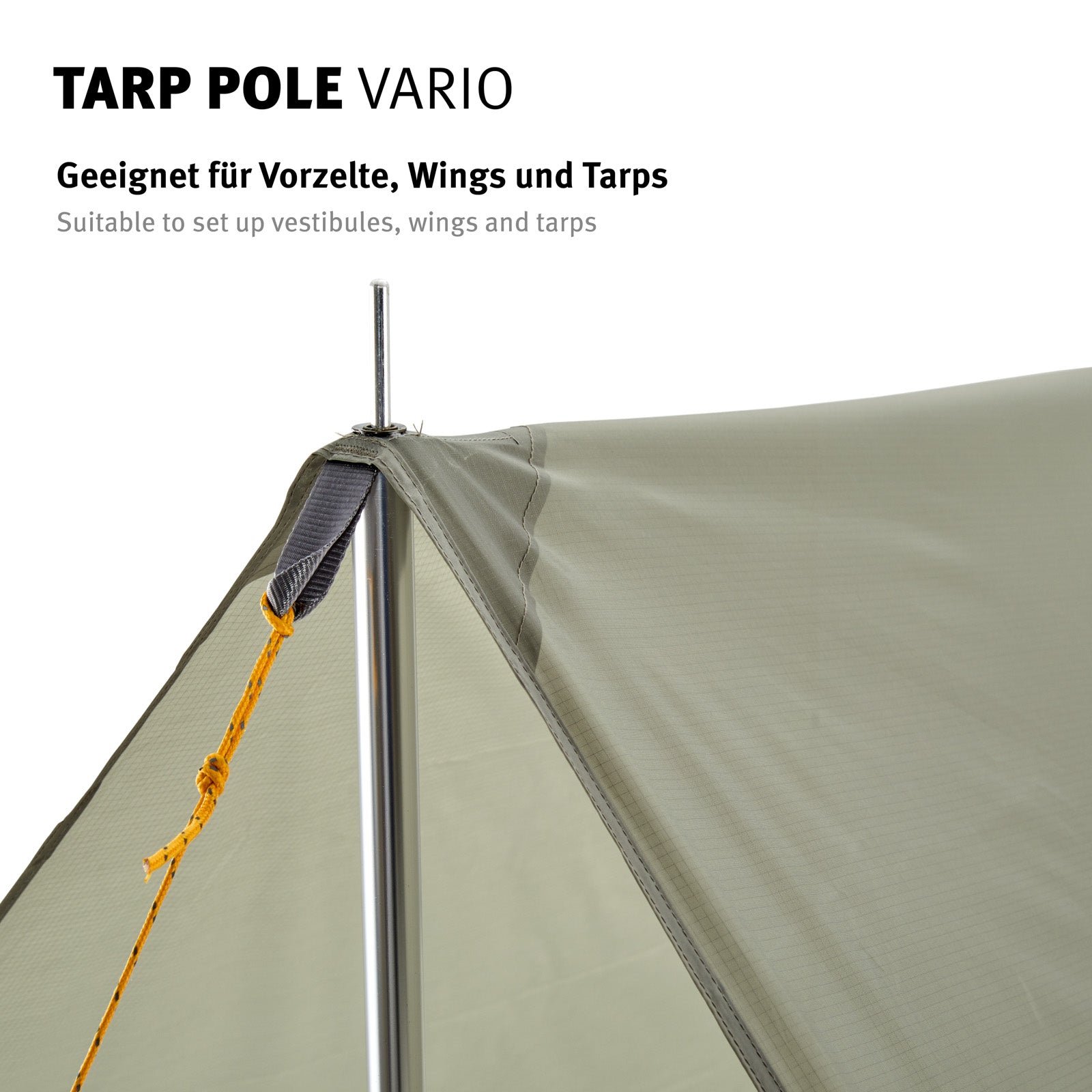 WECHSEL Mât de tente télescopique Tarp Pole Vario mât de montage voile solaire aluminium 218 cm