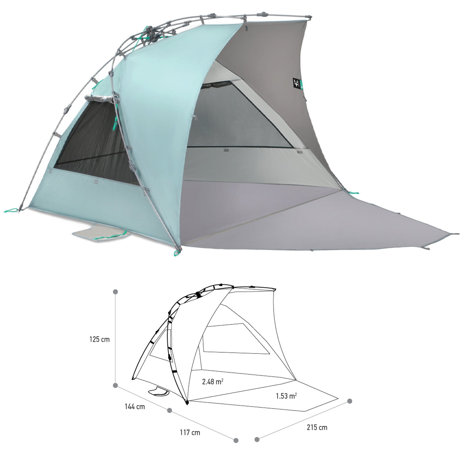 TERRA NATION Beach Shelter Reka Kohu Plus Automatic Seconds Tent UPF50 Recycled