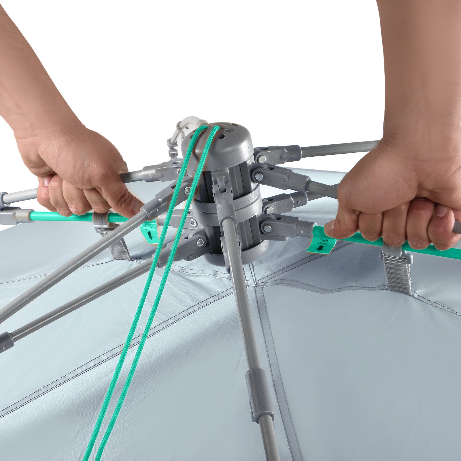 TERRA NATION Strandmuschel Kau Kohu rPET Automatik Sekunden Zelt UPF50+ Recycelt