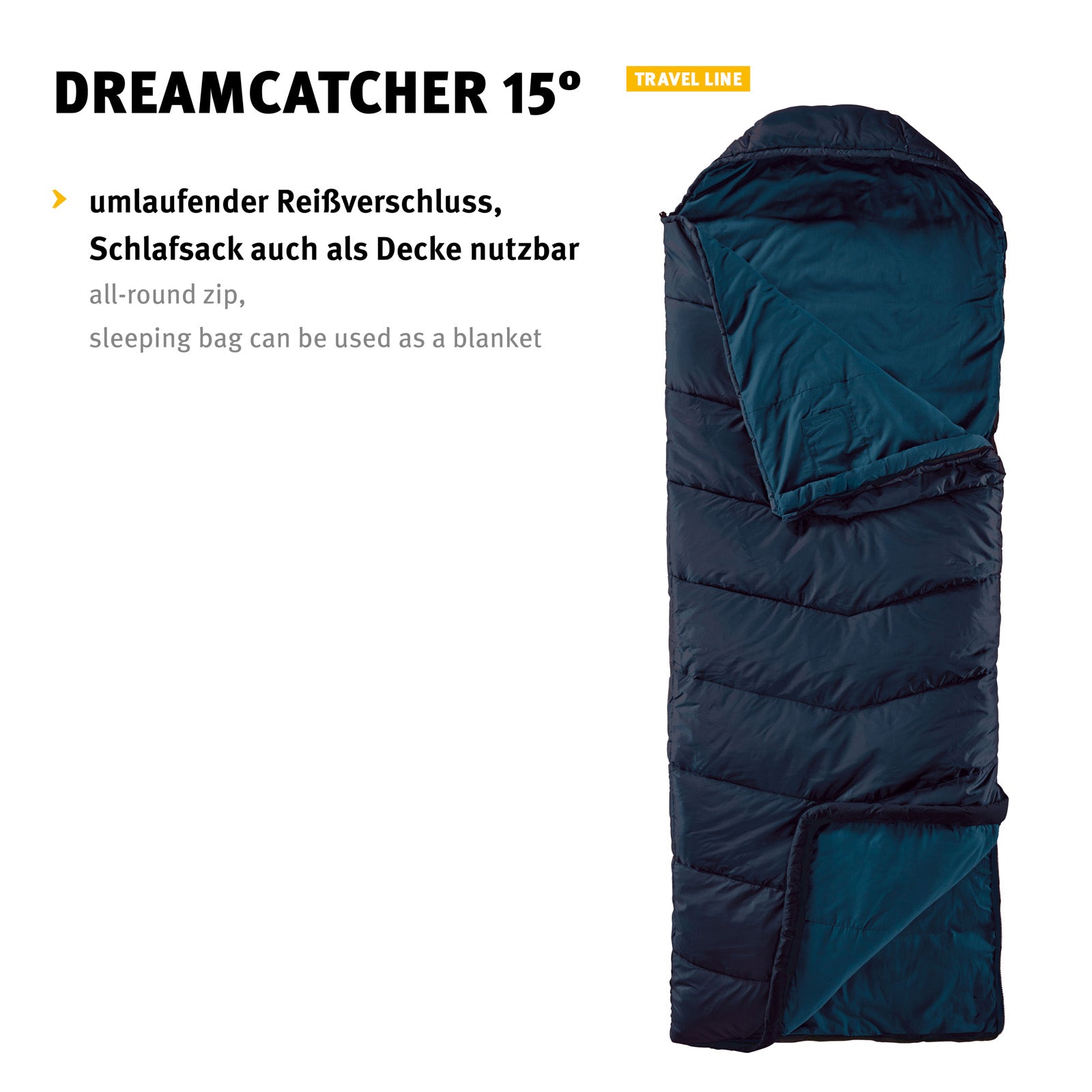 WECHSEL Blanket sleeping bag Dreamcatcher 15°C Camping sleeping bag Wide cotton