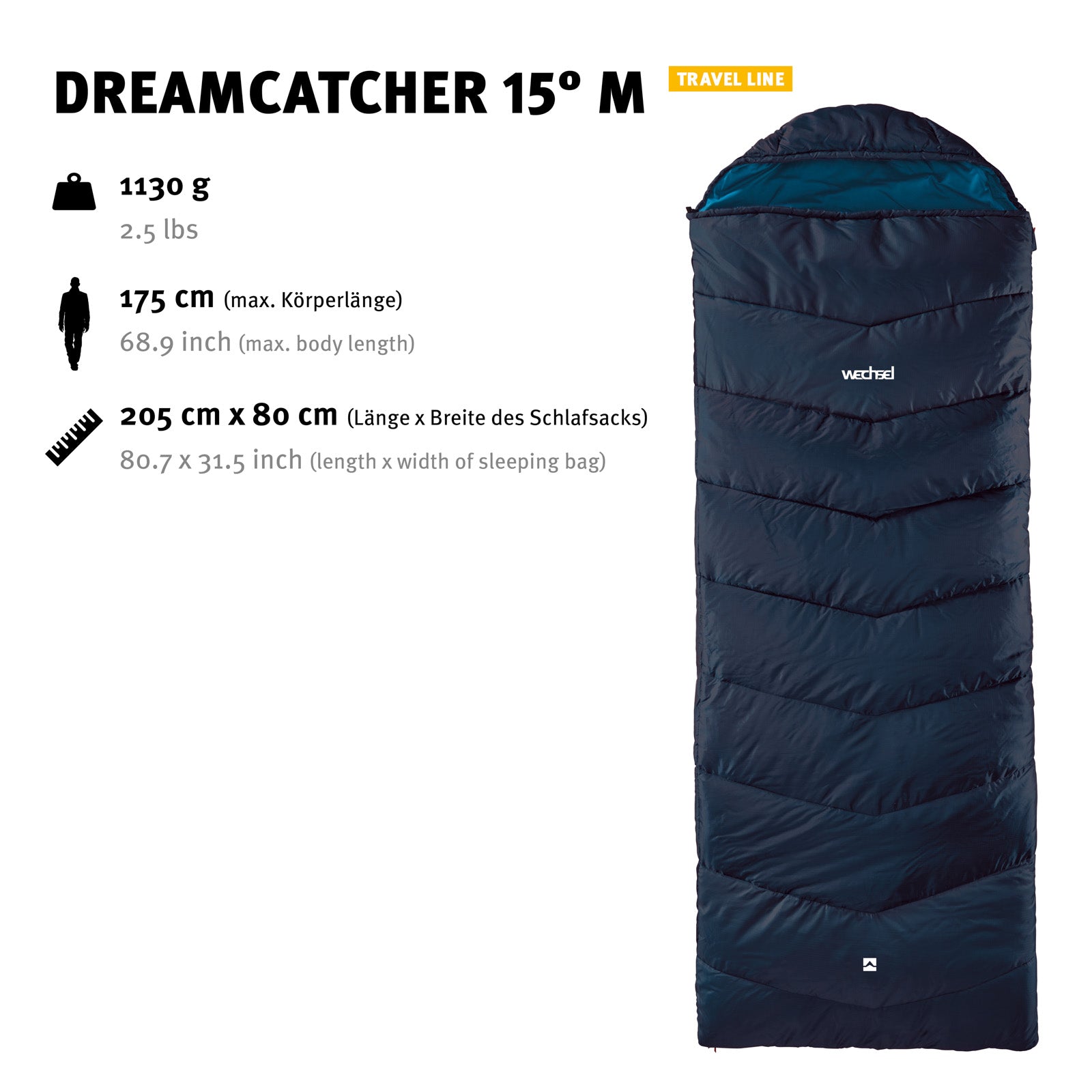 WECHSEL Deckenschlafsack Dreamcatcher 15°C Camping Schlafsack Breit Baumwolle