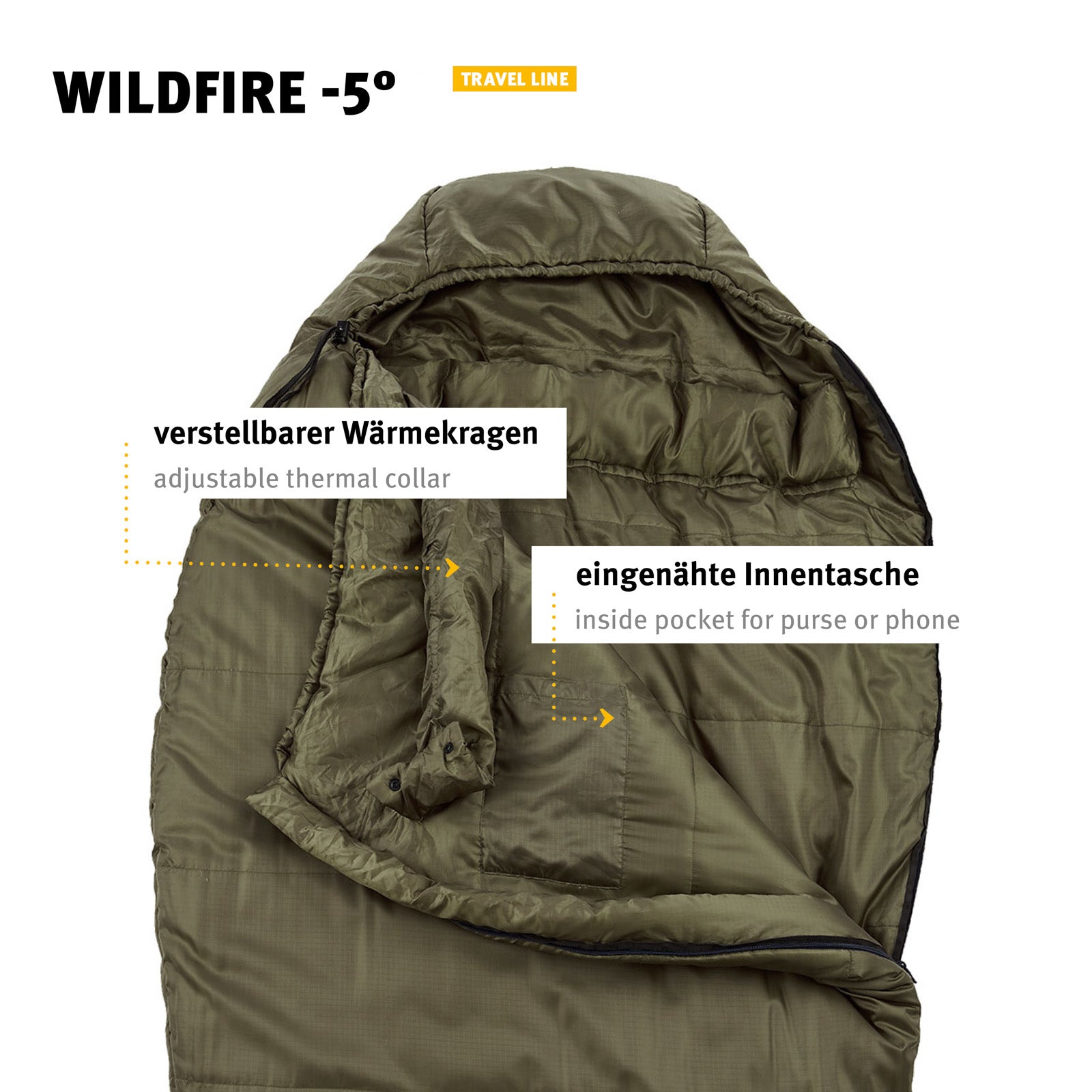WECHSEL Mumienschlafsack Wildfire -5°C Outdoor 4 Jahreszeiten Winter Schlafsack