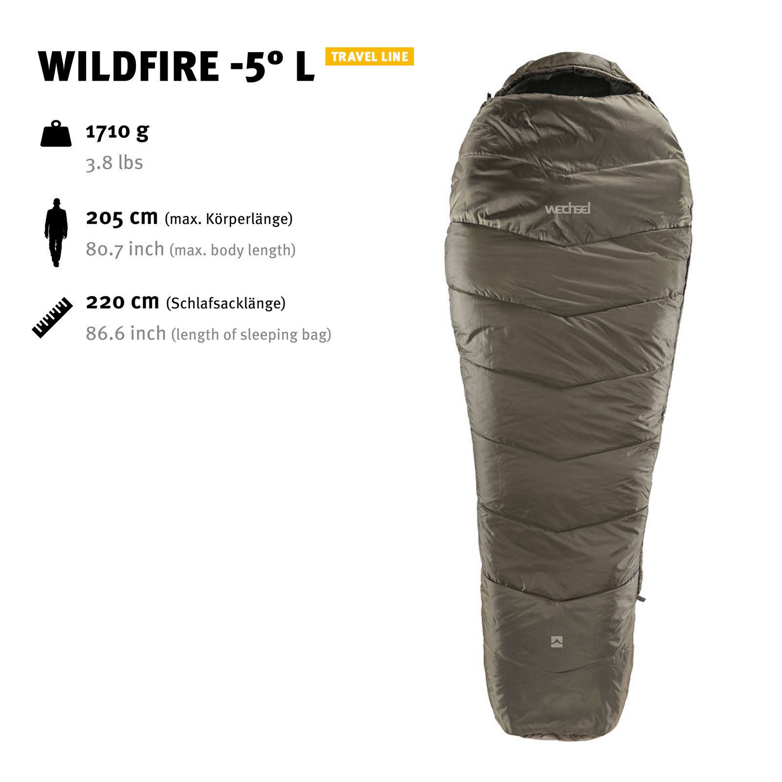 WECHSEL Mumienschlafsack Wildfire -5°C Outdoor 4 Jahreszeiten Winter Schlafsack