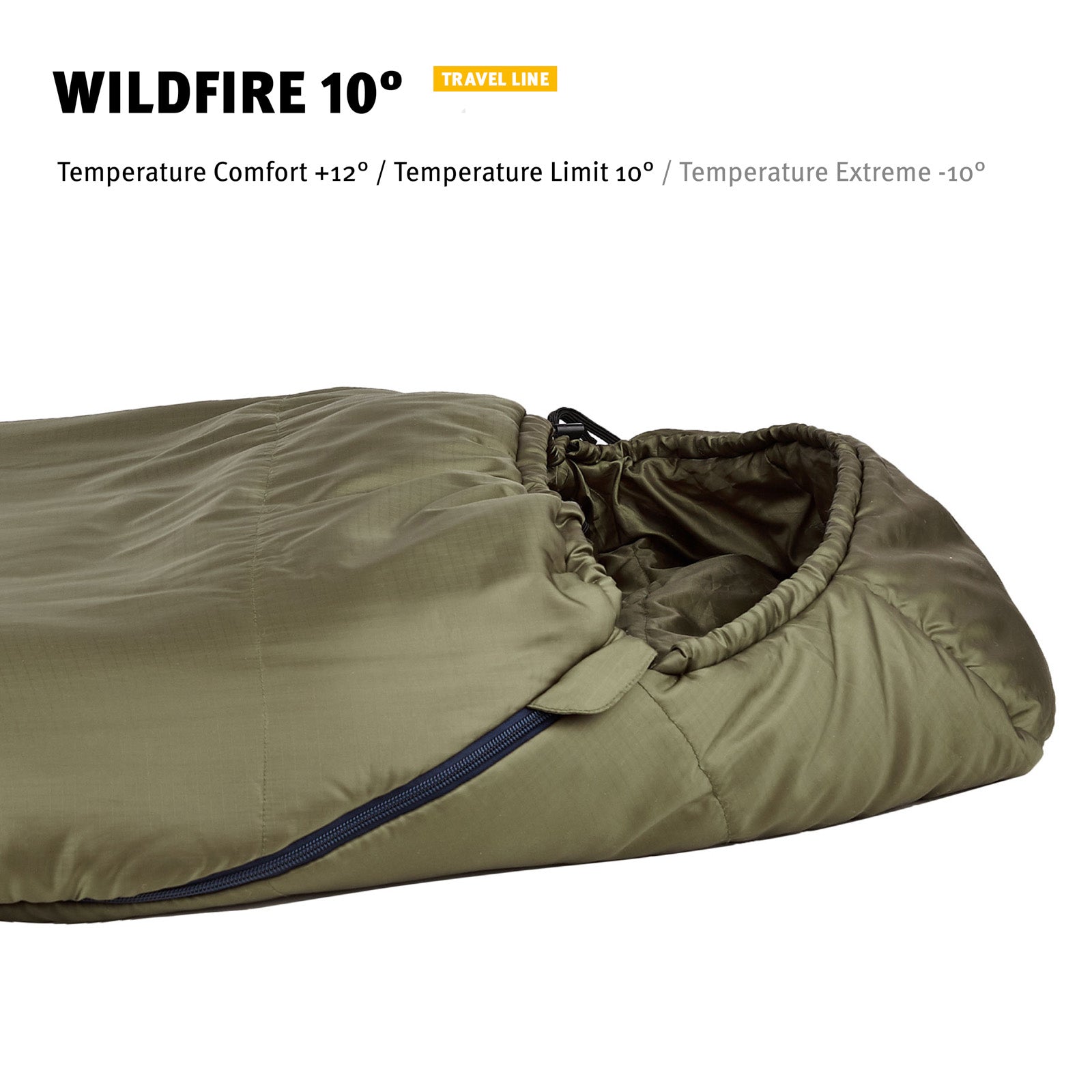 Sac de couchage momie WECHSEL Wildfire 10°C Sac de couchage de camping extérieur 3 saisons