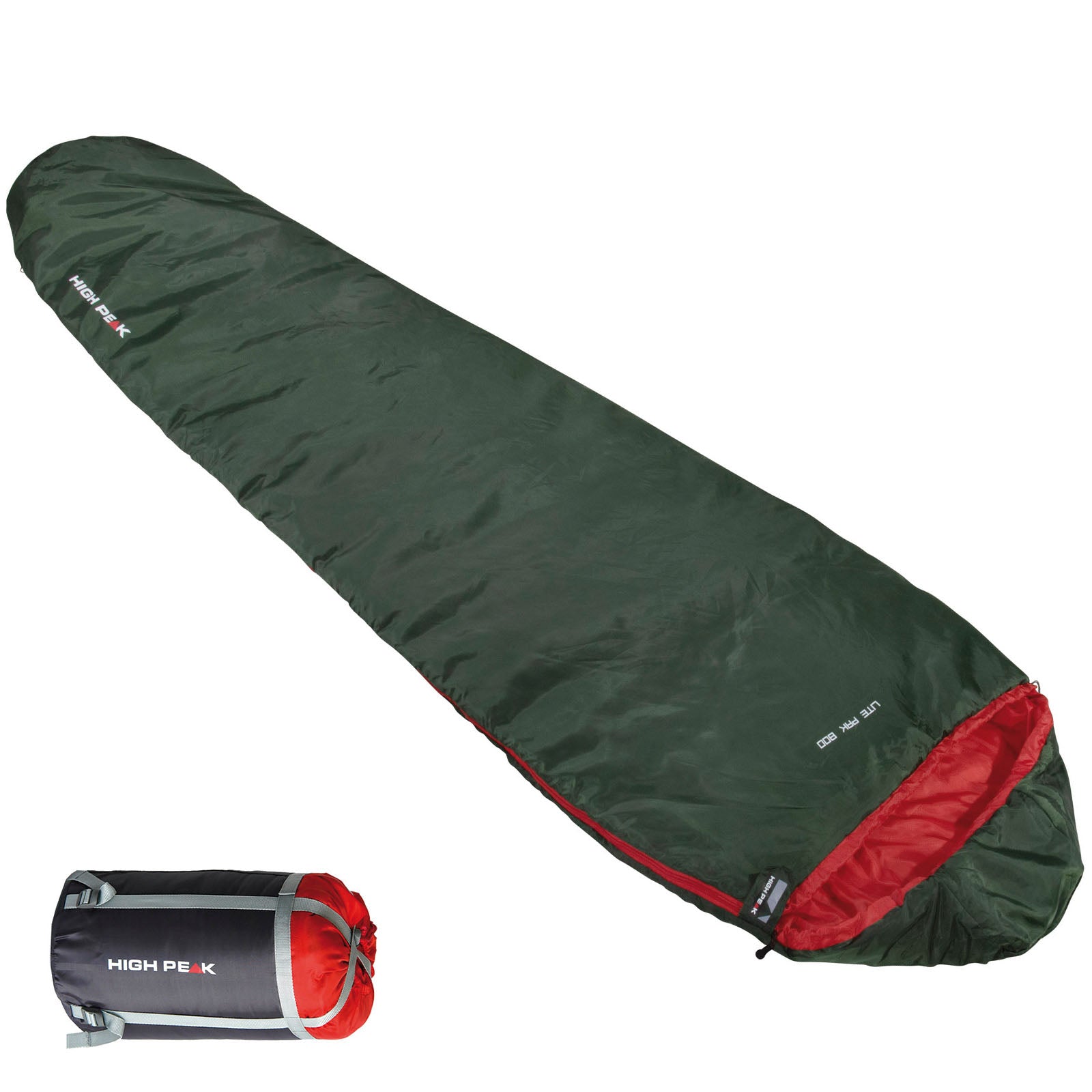Sac de couchage momie HIGH PEAK Lite Pak 800, sac de couchage de randonnée d'été léger 800 g