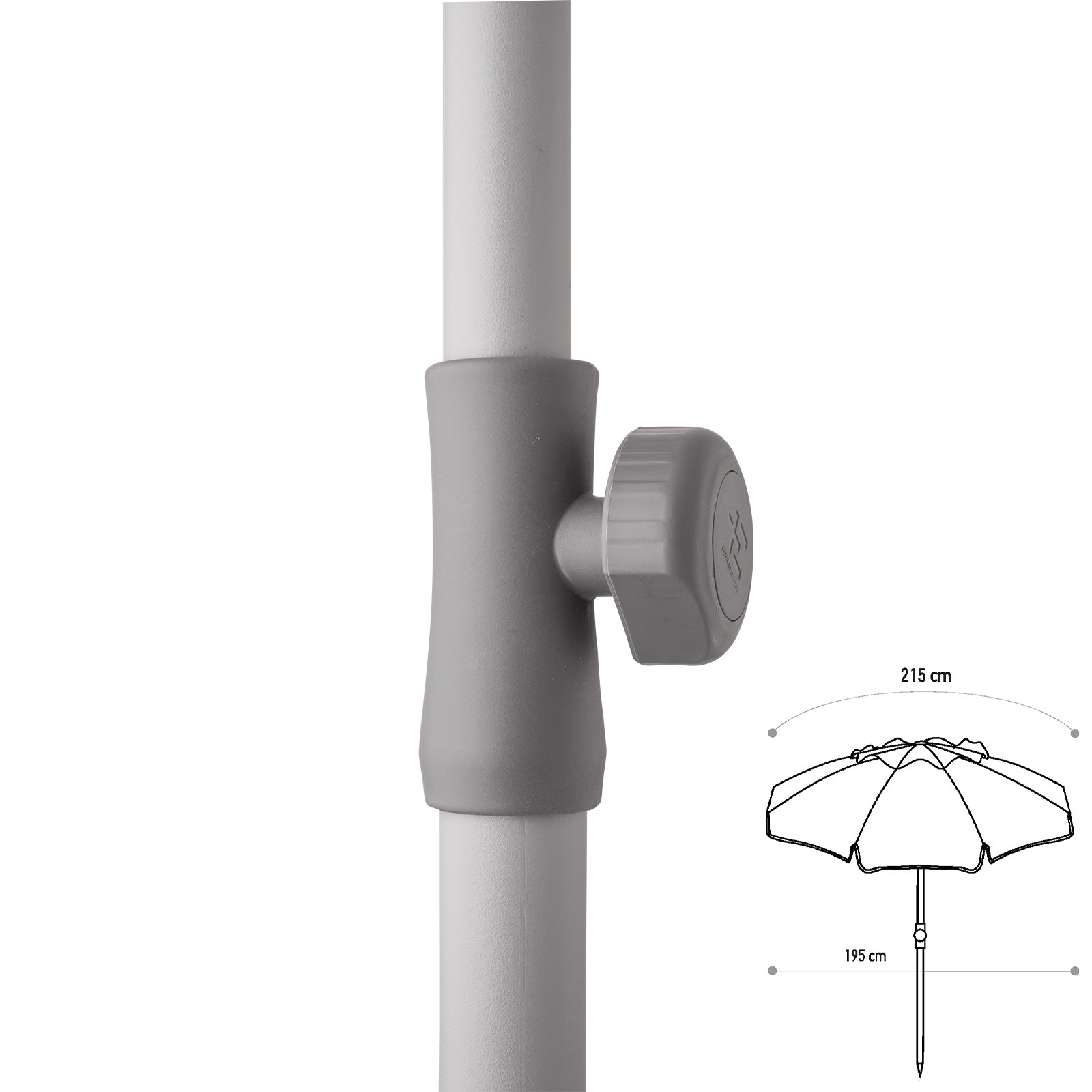 TERRA NATION Beach Umbrella Kaha Kiri rPET Parasol UPF 50+ Recycled Ø1.95 m