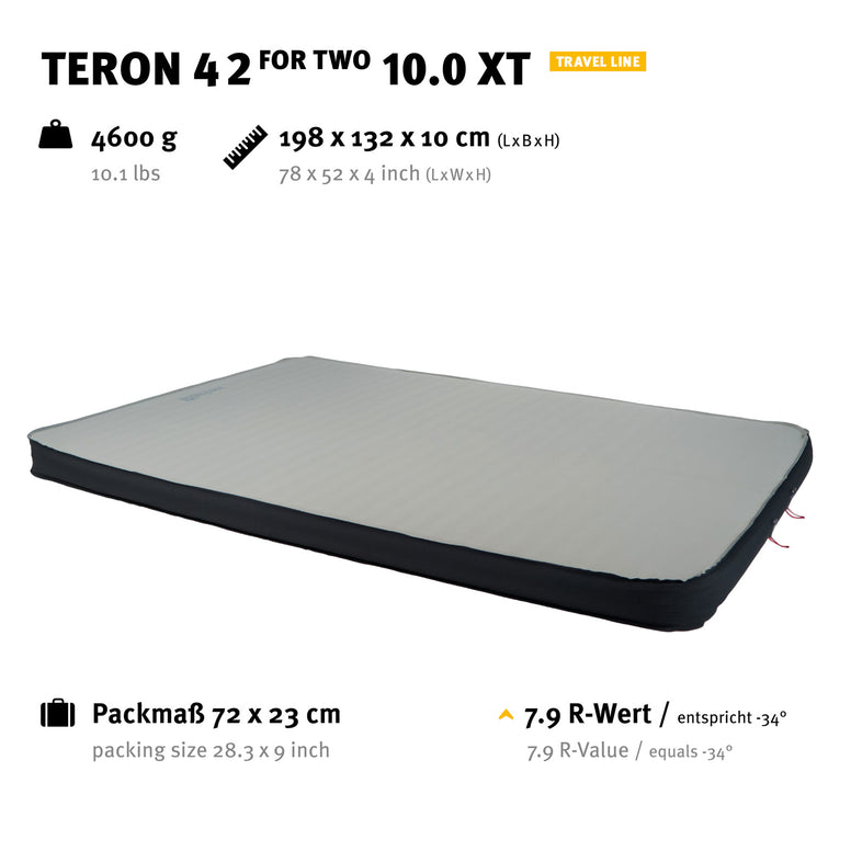 WECHSEL Doppel Isomatte Teron 42 10.0 XT 2 Personen Luftbett XL Selbstaufblasend