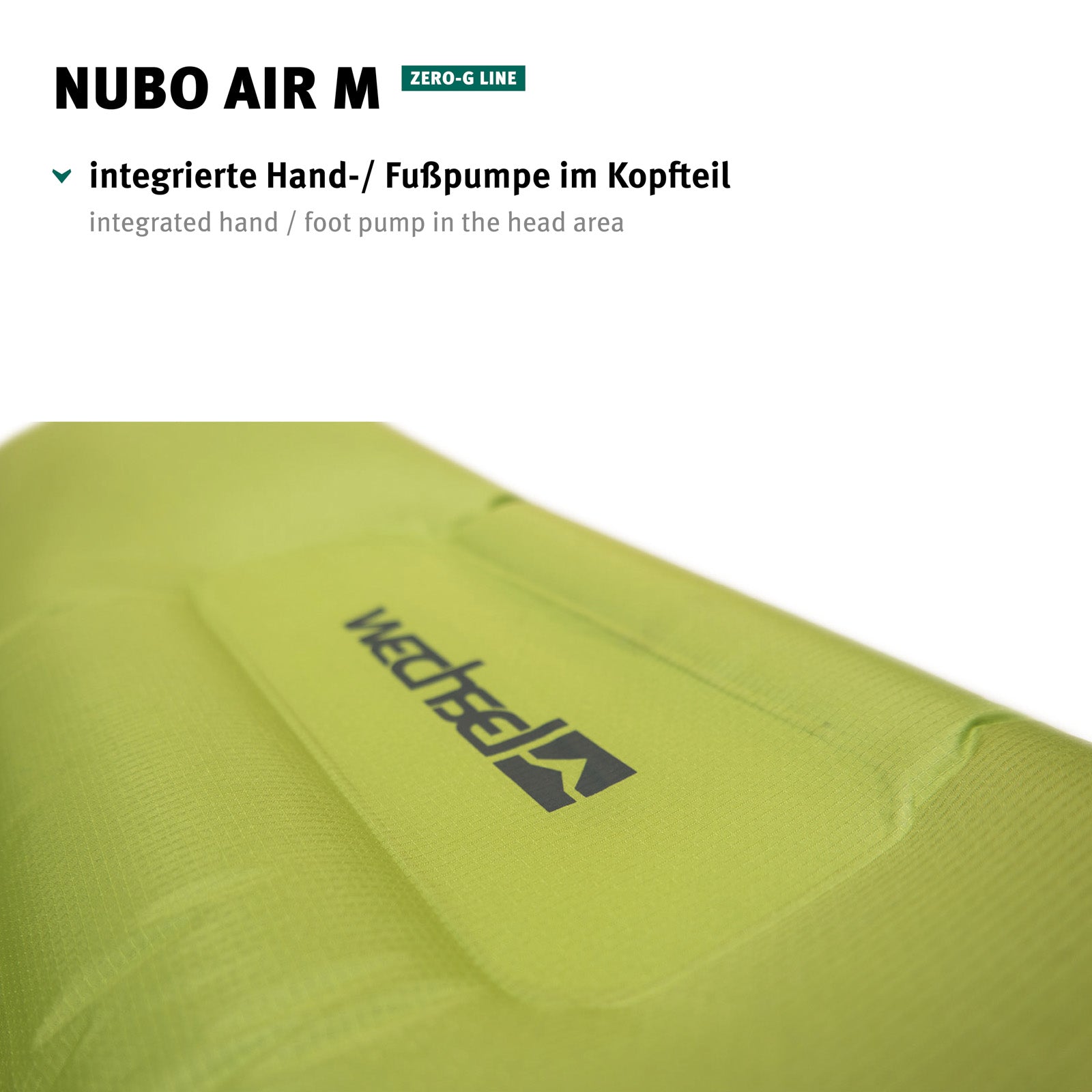 WECHSEL Trekking Isomatte Nubo Air M Luftbett Ultra Leicht Pumpe Baumwolle 0,6kg