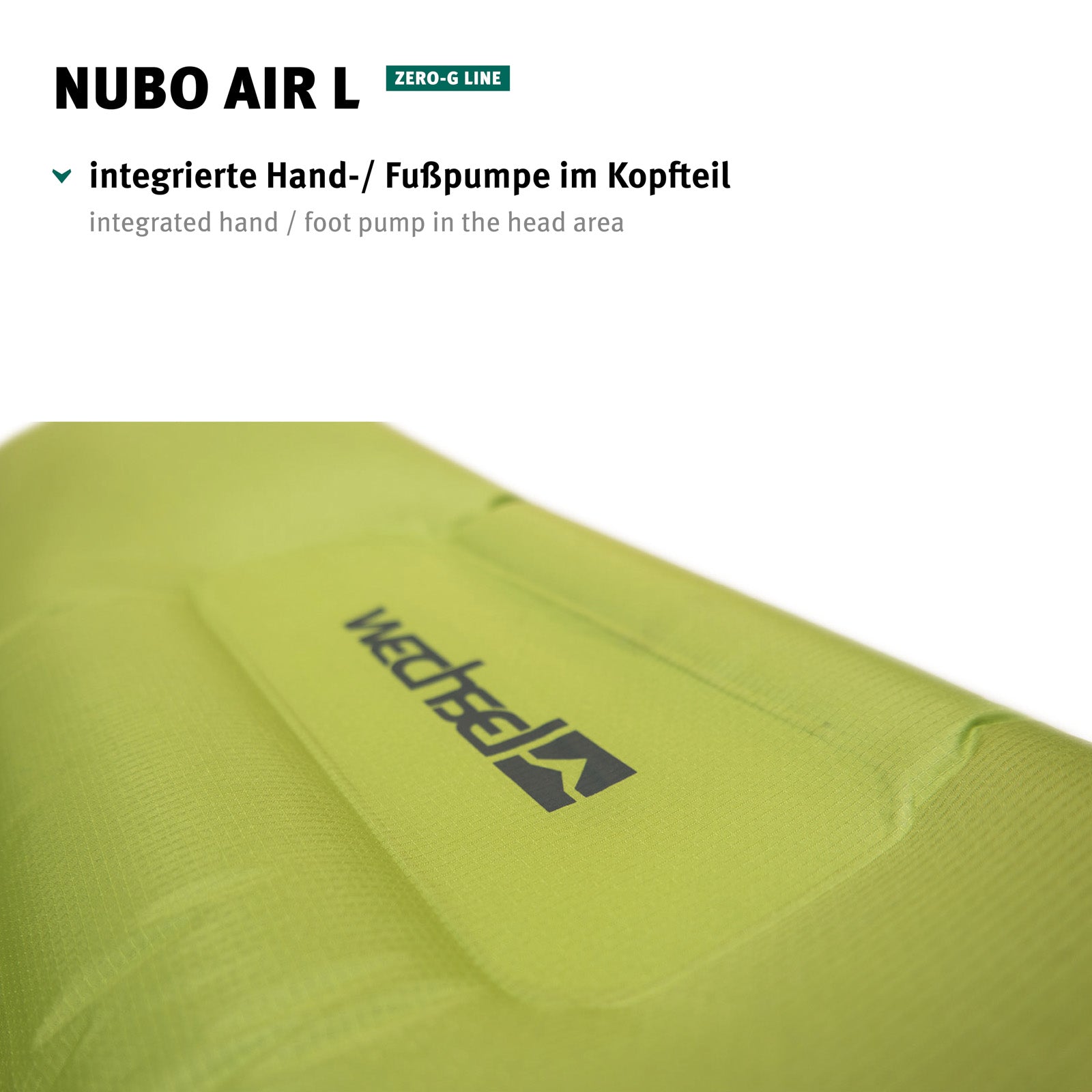 WECHSEL Trekking-slaapmat Nubo Air L luchtbed ultralicht met pomp, katoen, 0,9 kg