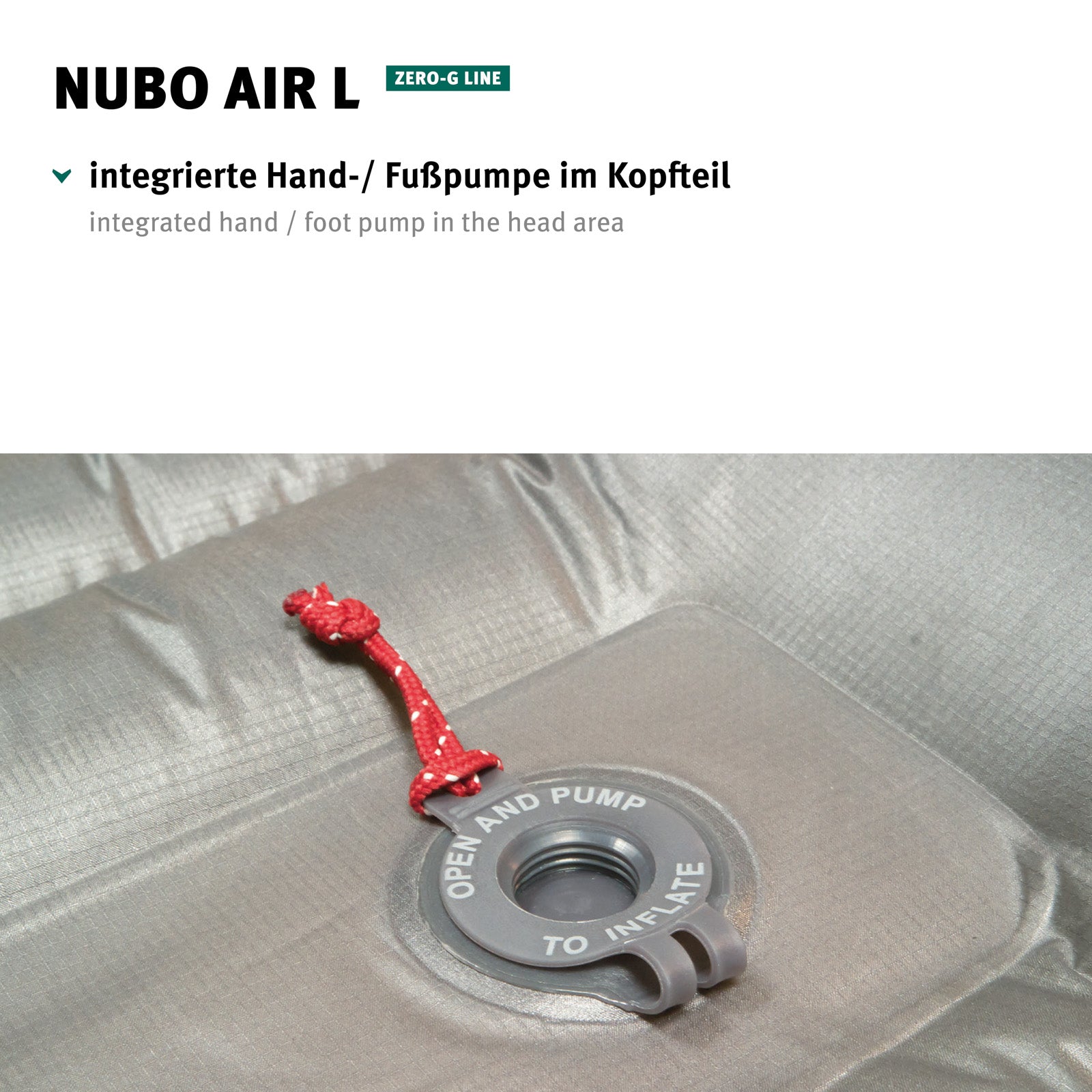 WECHSEL Trekking-slaapmat Nubo Air L luchtbed ultralicht met pomp, katoen, 0,9 kg