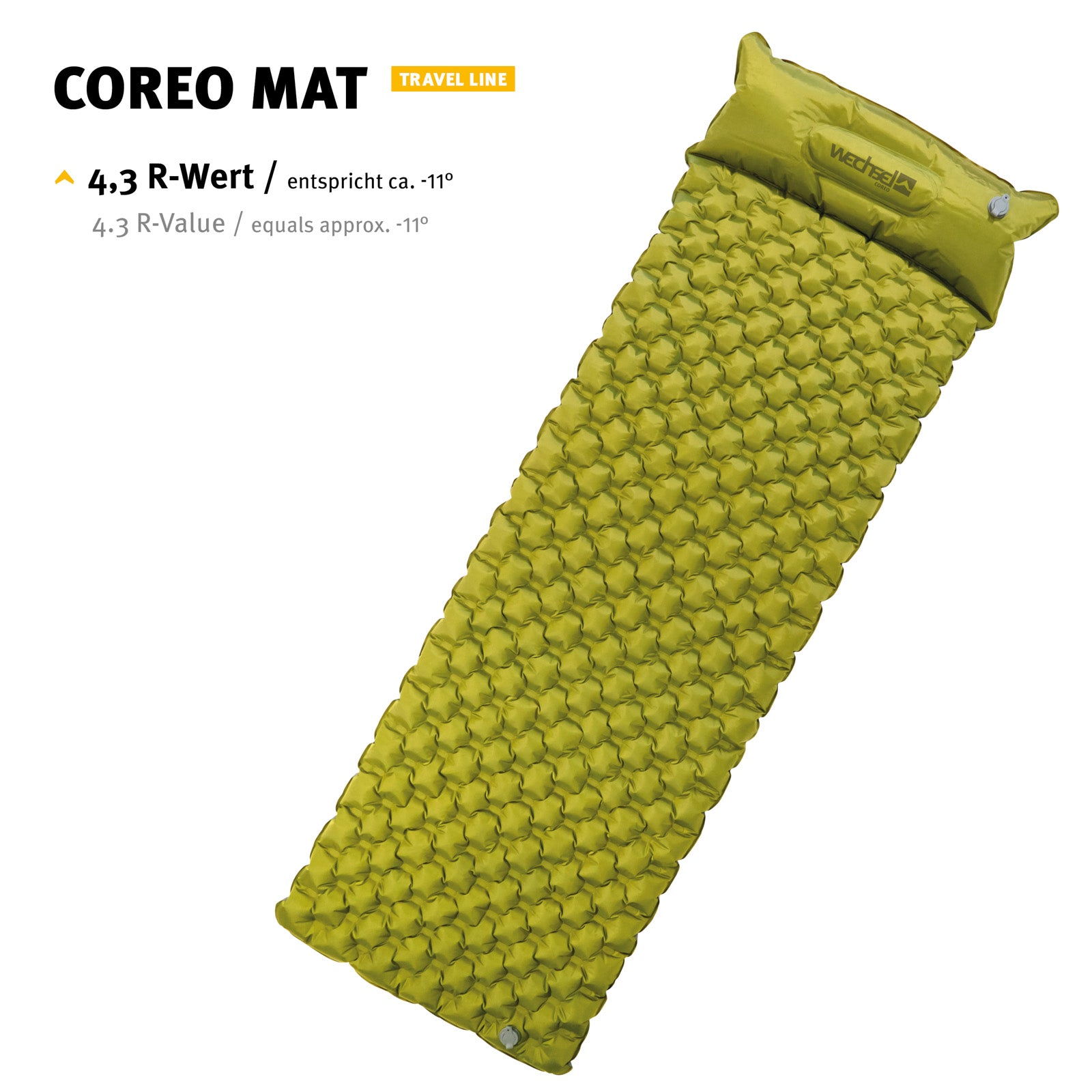 WECHSEL Matelas de couchage de trekking Coreo matelas pneumatique matelas thermique pompe ultra légère 0,9 kg