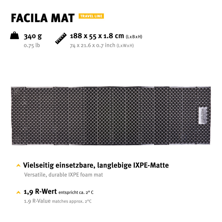 WECHSEL Camping Isomatte Facila IXPE Schaumstoff Thermo Boden Matte Faltbar 340g