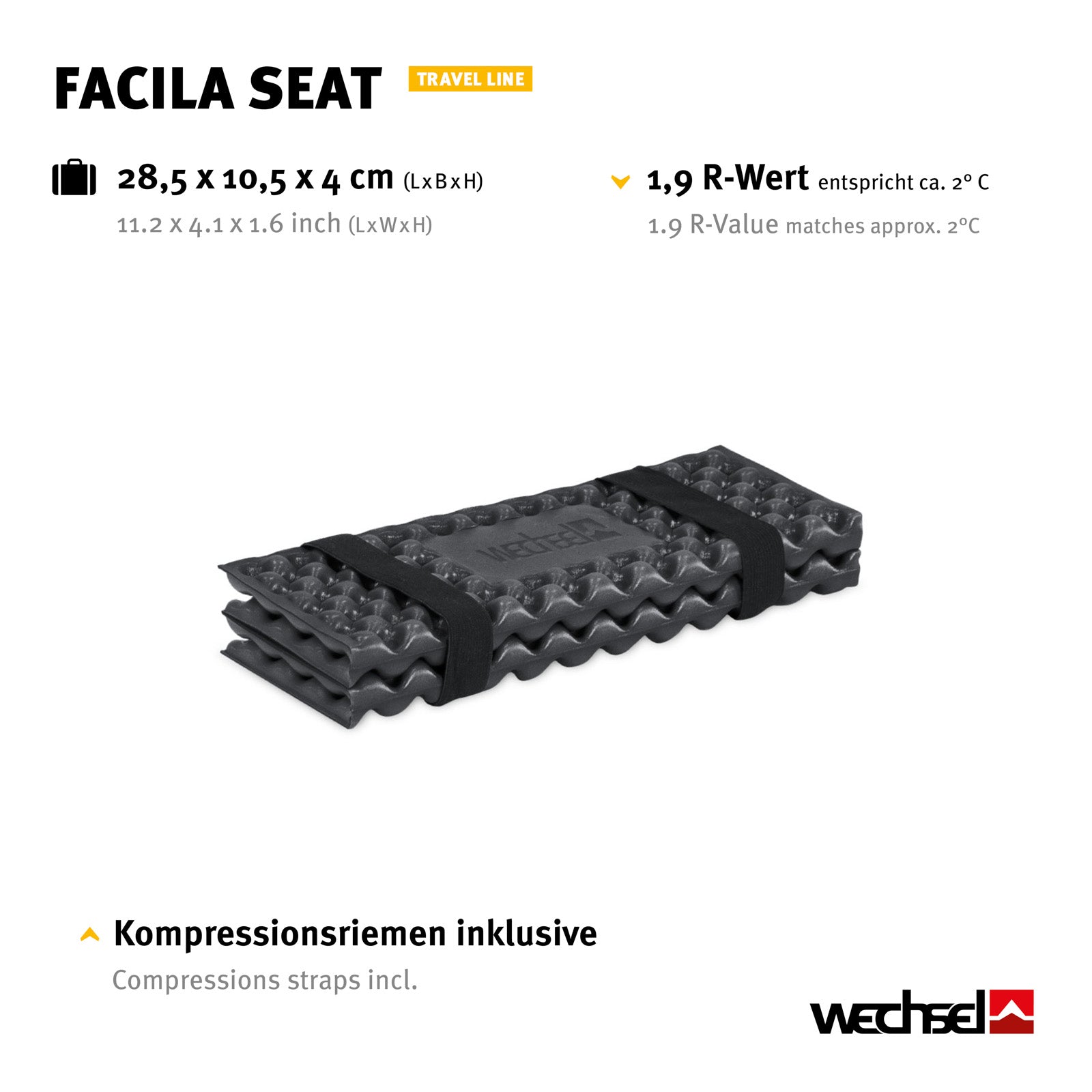 WECHSEL Thermo Sitzkissen Facila Seat IXPE Outdoor Kissen Camping Kissen Faltbar