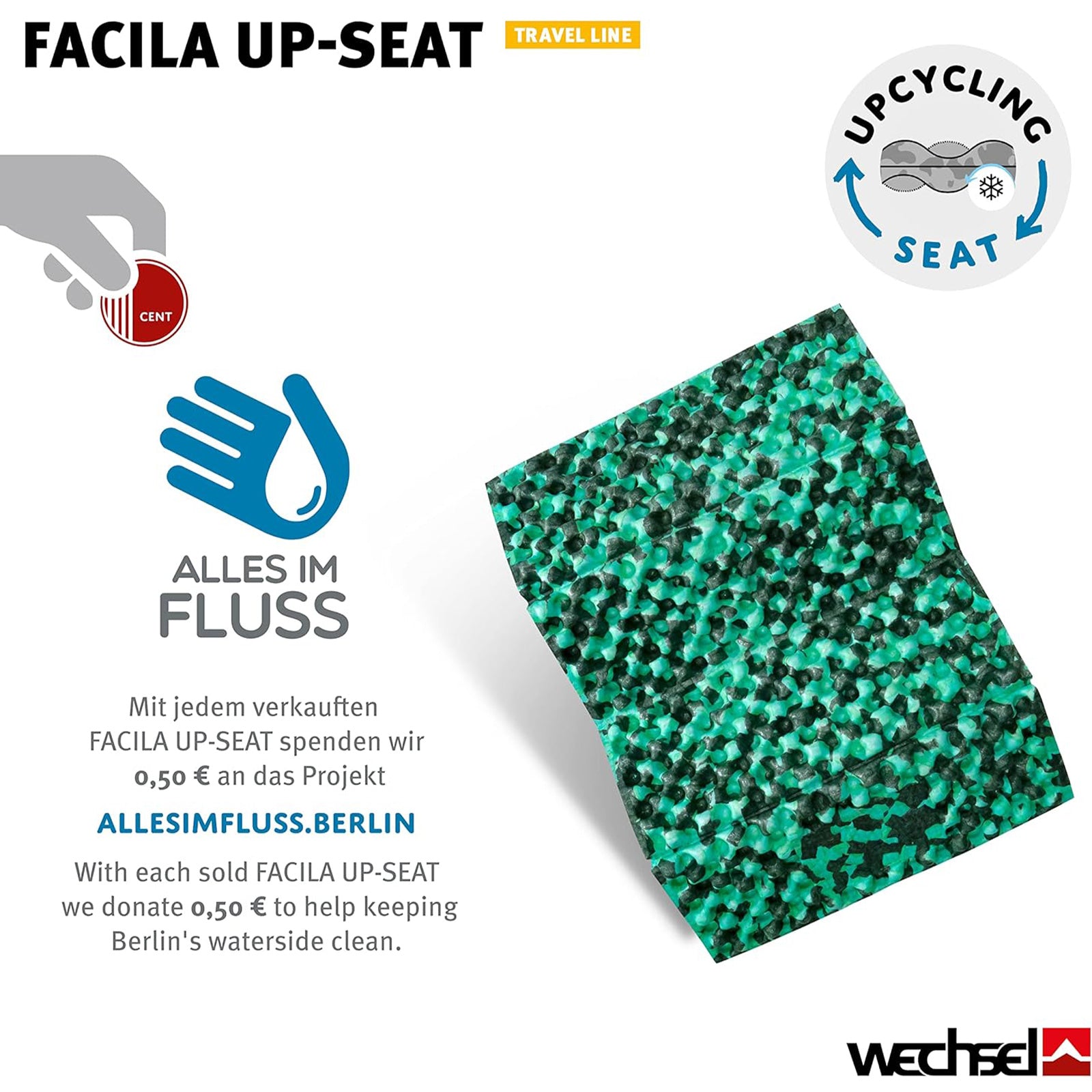WECHSEL Thermo zitkussen Facila UpSeat Outdoor-kussen Campingkussen Opvouwbaar